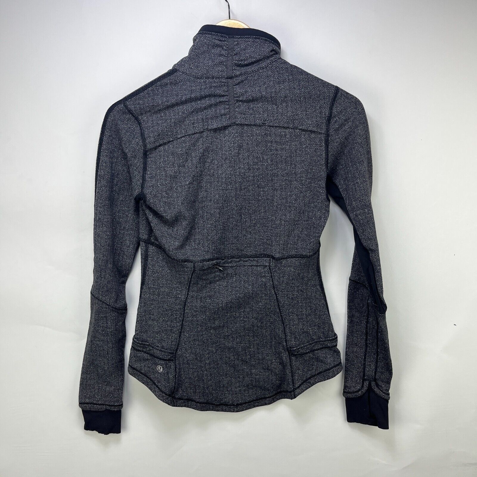 Lululemon × Vintage Lululemon Base Runner 1/2 Zip Herringbone Black High Neck 9 Size M / US 6-8 / IT 42-44 - 7 Thumbnail