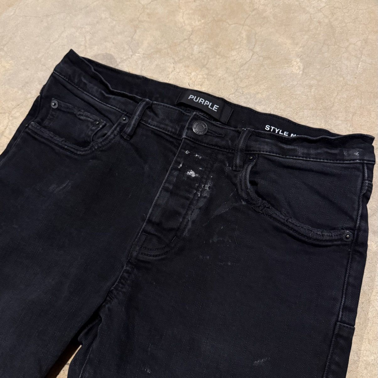 Purple Brand Purple Brand P001 Silver Oil Distressed Jeans Grunge ERD Size US 31 - 6 Thumbnail