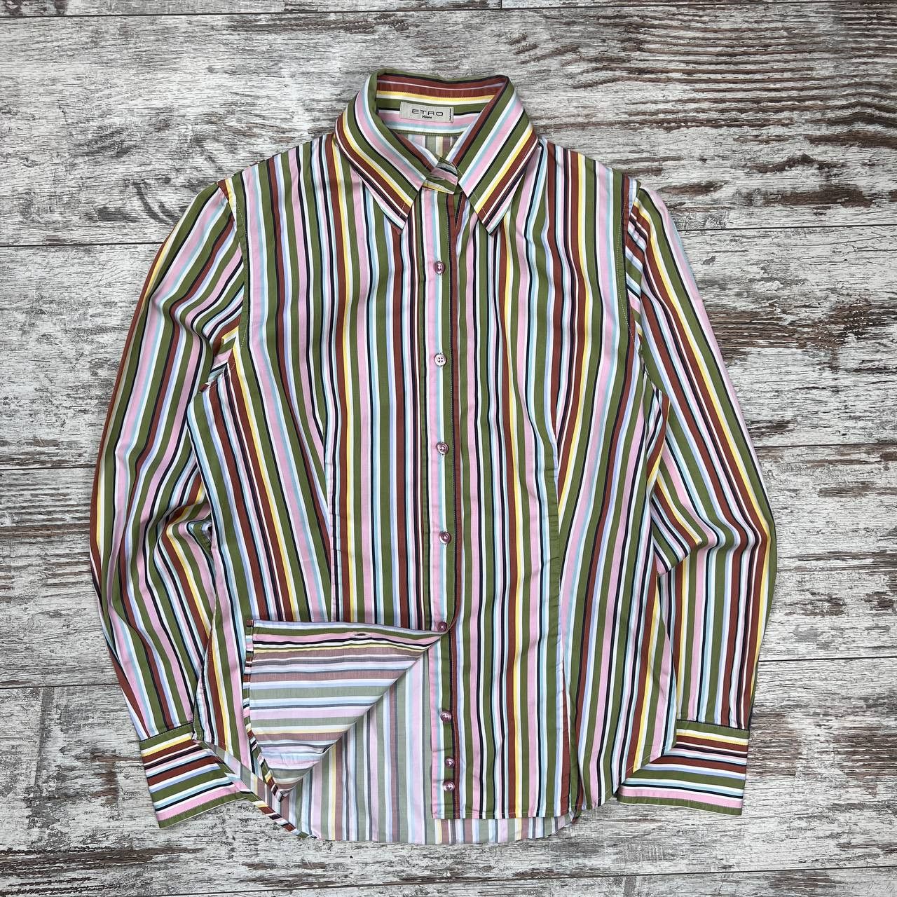 Etro ETRO MILANO Multicolor Stripe Long Sleeve Blouse Shirt Size M / US 6-8 / IT 42-44 - 5 Thumbnail