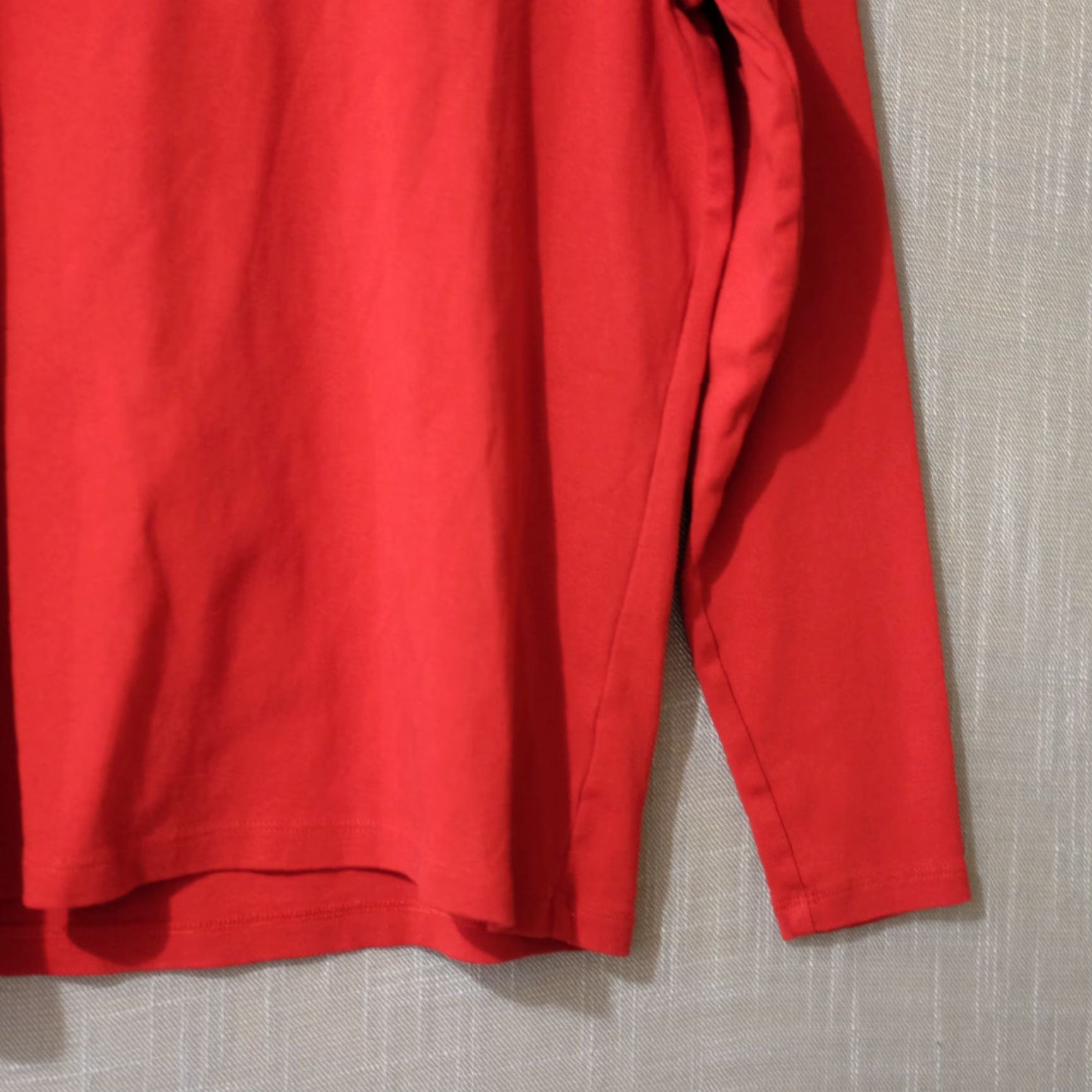 Vintage EUC St Johns Bay 100% Cotton Tee Shirt Long Sleeve Red Women's L Shirt Regular Size L Women Crew Neck Knit Cotton T-Shirt Vintage: No Size L / US 10 / IT 46 - 4 Thumbnail