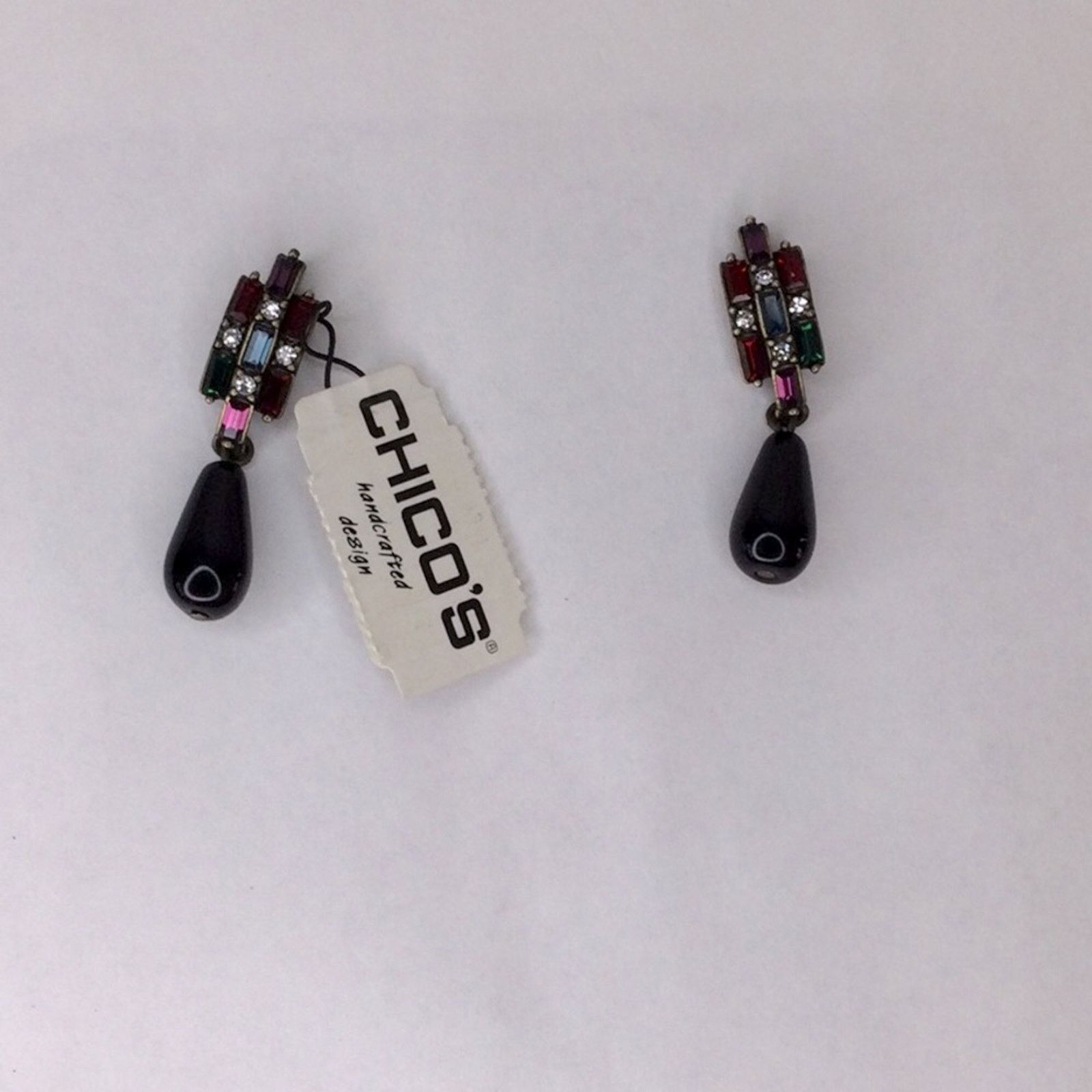 Chicos Chico's Retro1990's Rhinestone Dangle/Drop Post Earrings NWT Size ONE SIZE - 15 Thumbnail