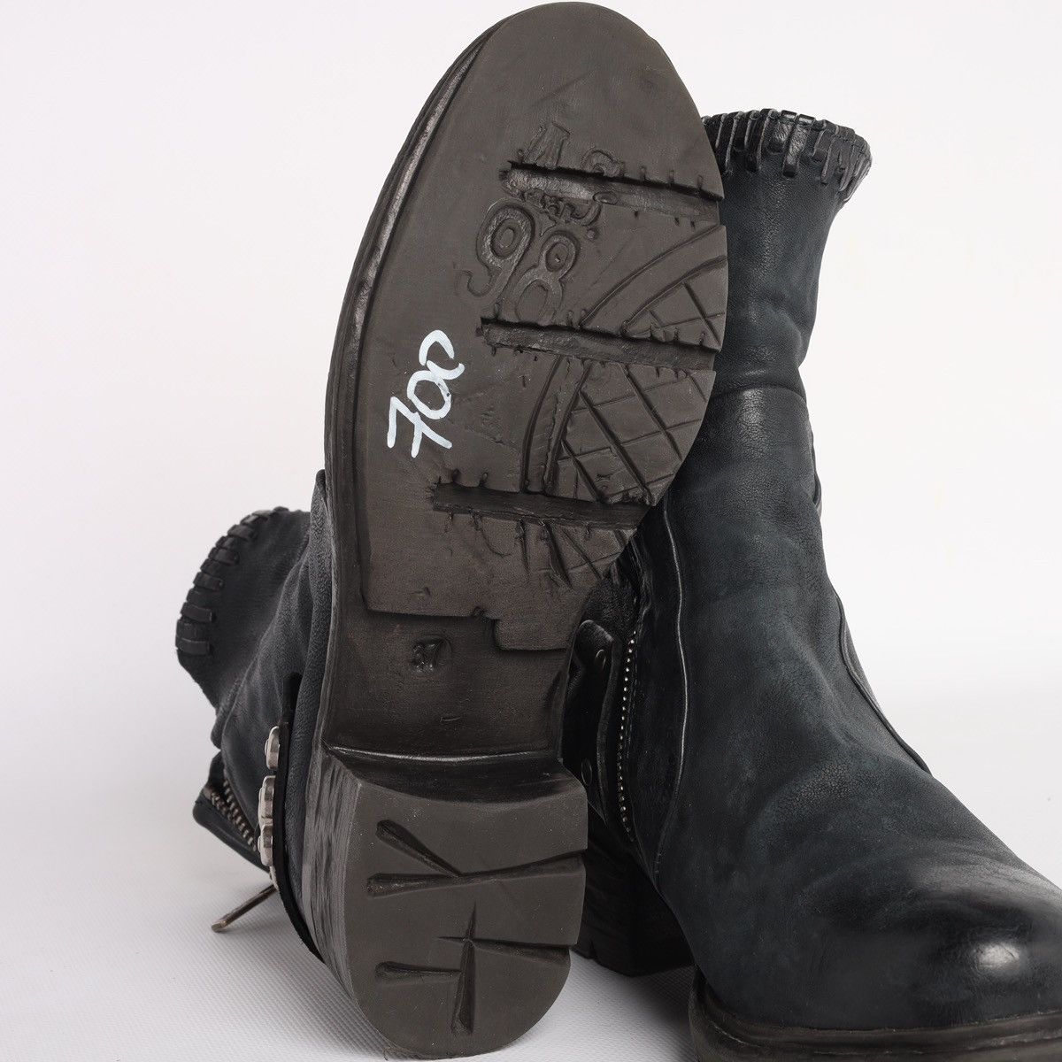 A.S.98 A.S.98 Airstep As98 Avantgarde Leather Zip Boots Shoes Grey Size US 7 / IT 37 - 19 Thumbnail