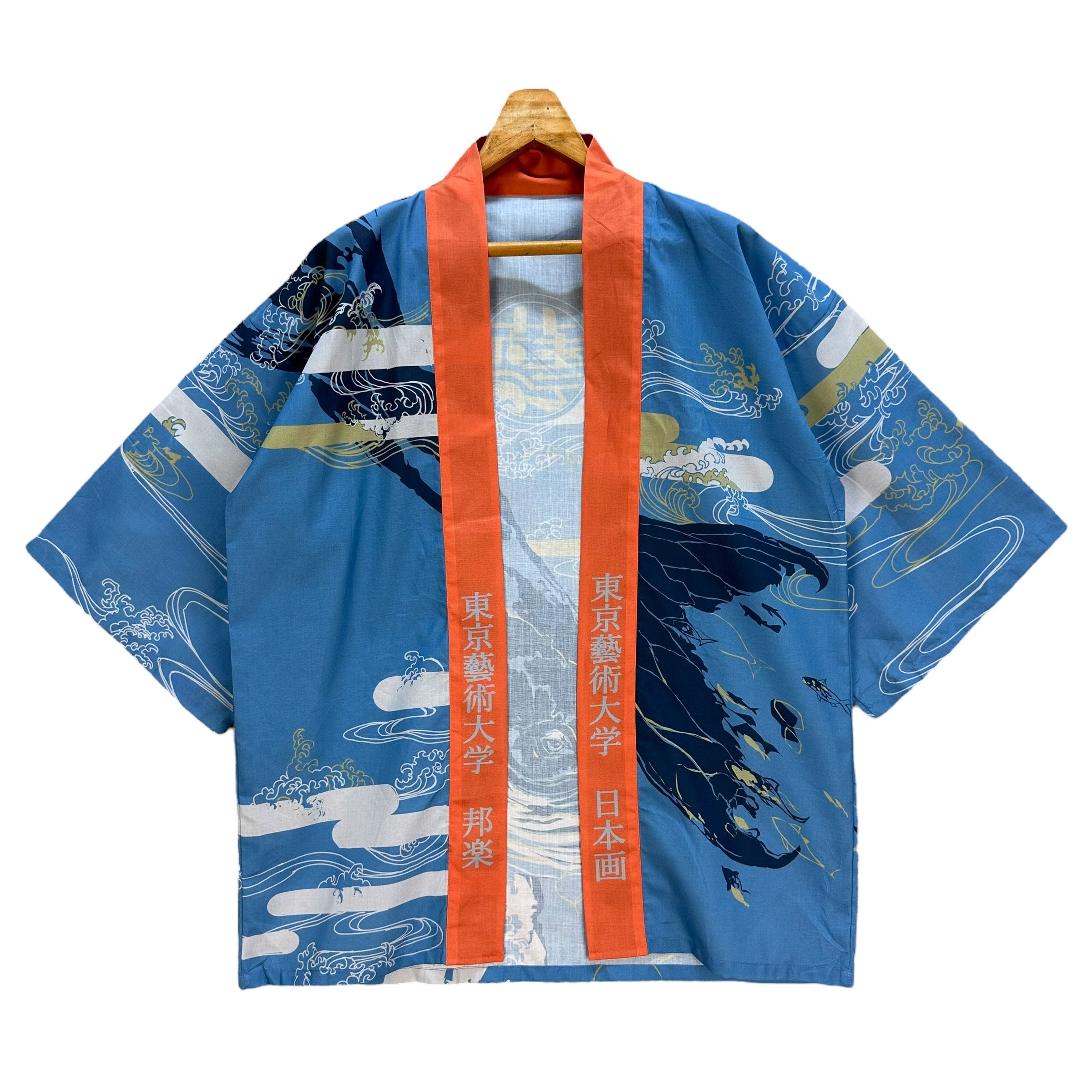 Japanese Brand Tokyo University of the Arts Whale Graphic Kimono #A17-0415 Size US L / EU 52-54 / 3 - 3 Thumbnail