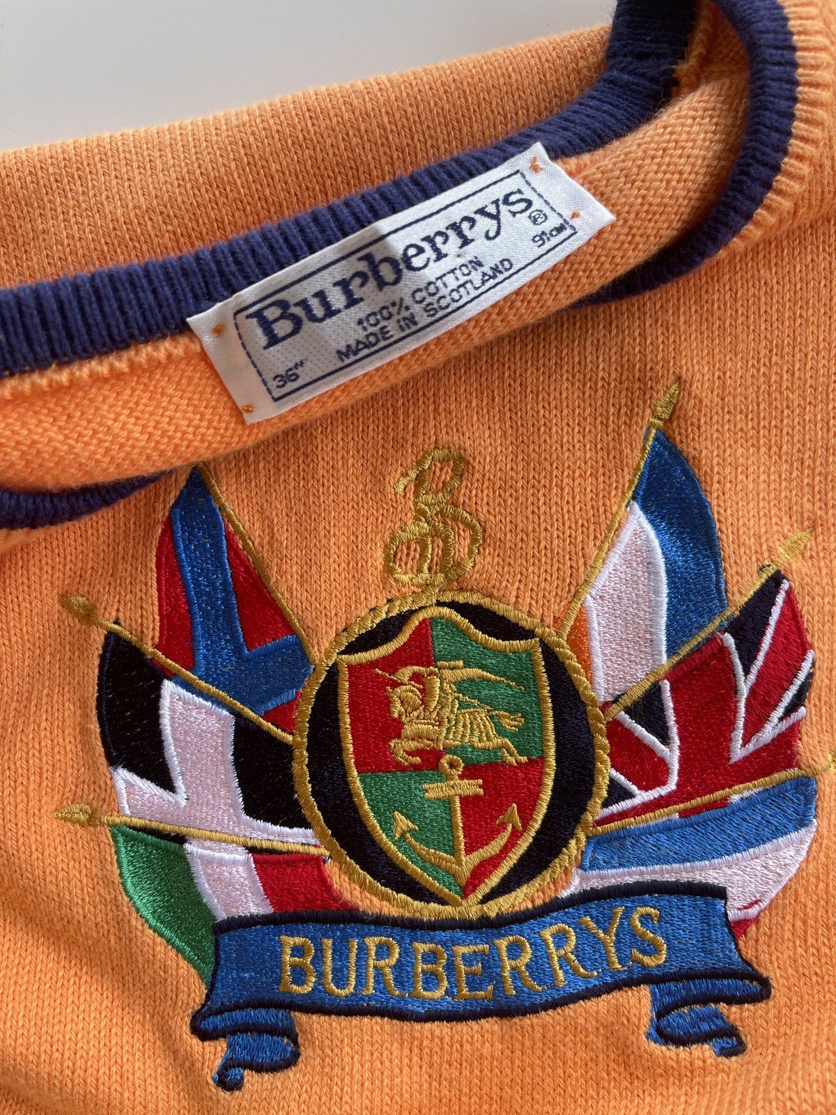 Burberry Vintage Burberrys Scotland Big Logo Knitted Shirt Size M / US 6-8 / IT 42-44 - 7 Thumbnail
