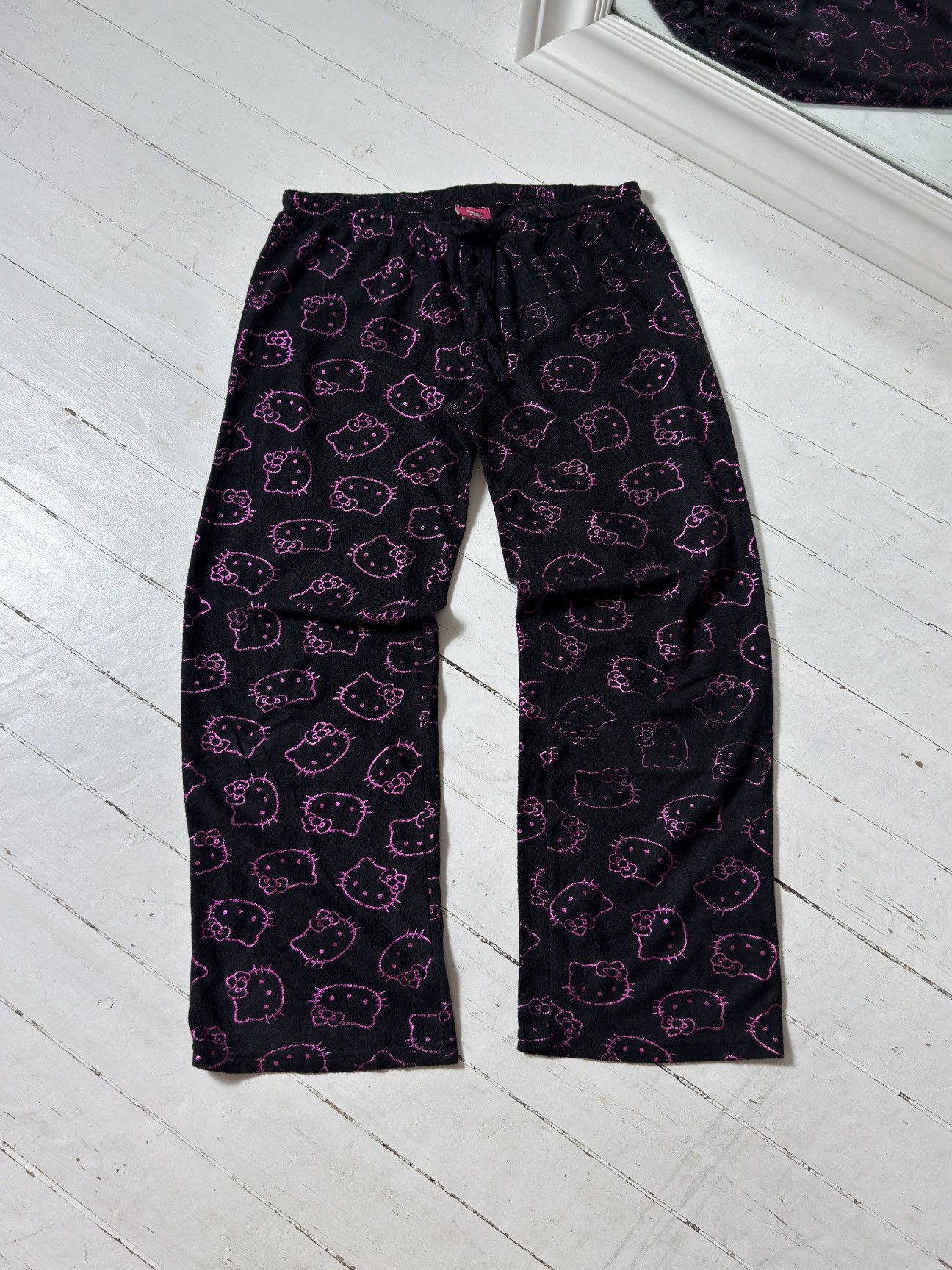 Cartoon Network VINTAGE HELLO KITTY MONOGRAM CUTE PYJAMA PANTS Size 30" / US 8 / IT 44 - 1 Thumbnail