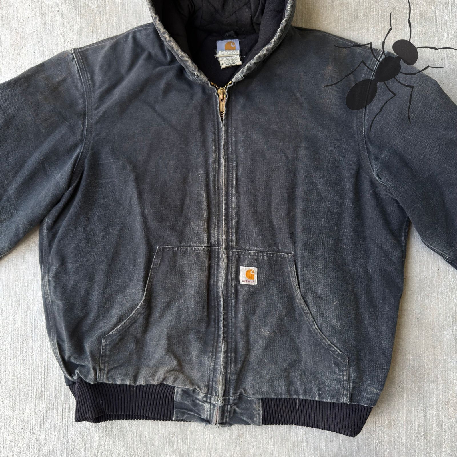 Carhartt × Vintage Carhartt J140 black hooded work wear jacket Size US L / EU 52-54 / 3 - 3 Thumbnail