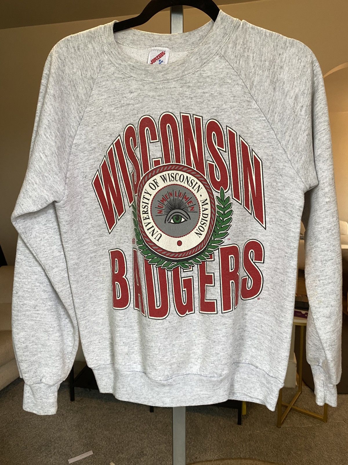 Jerzees 90s Wisconsin Badgers Numen Lumen Eye Crewneck Jerzees Size US M / EU 48-50 / 2 - 4 Thumbnail