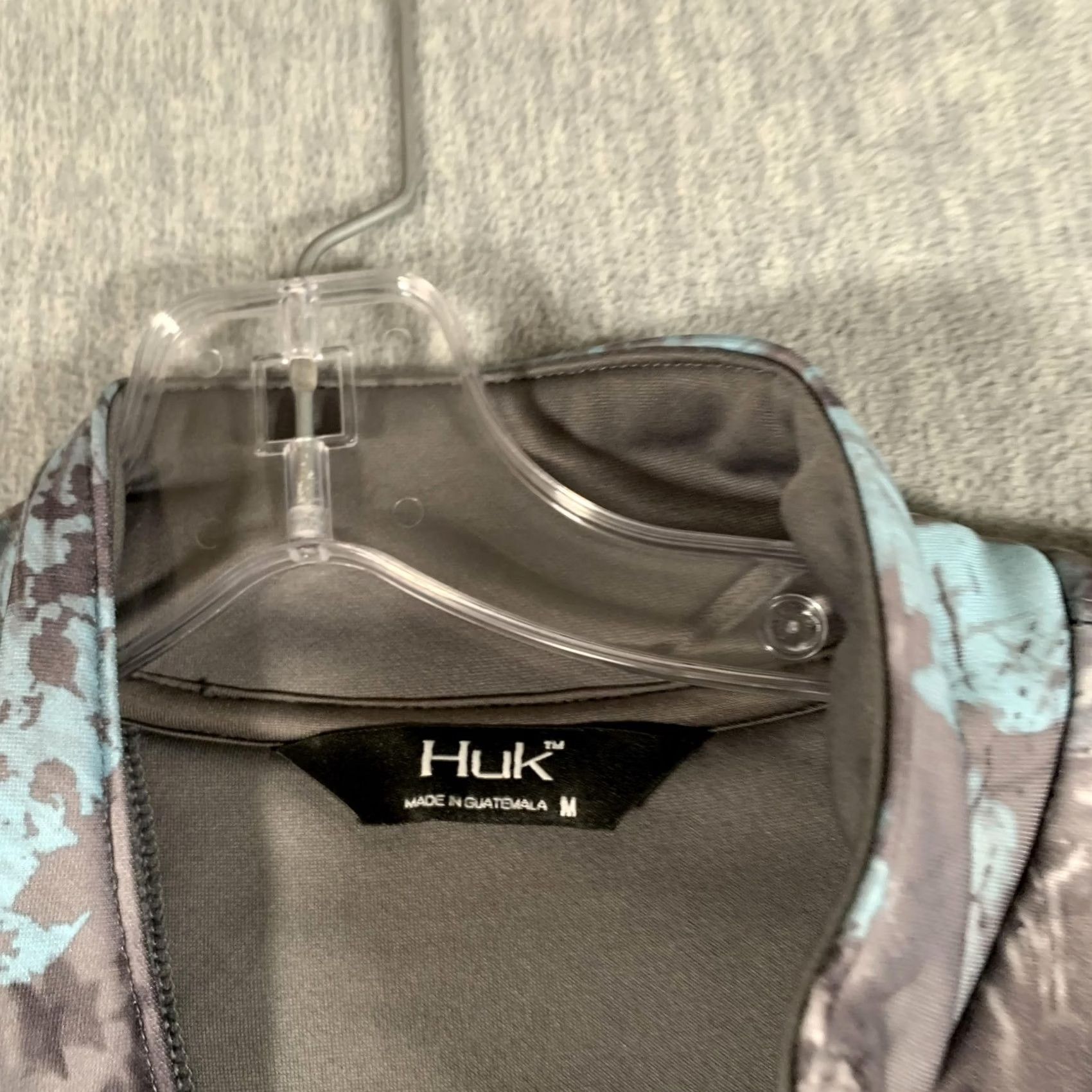 Vintage Huk Shirt Mens Medium Blue Gray Camo Quarter Zip Pullover Performance Fishing Size US M / EU 48-50 / 2 - 6 Thumbnail