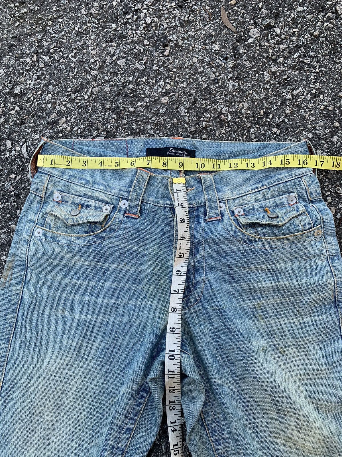 Tornado Mart FLARE💥 DOMINATE HANDCRAFTED JEANS PUNK STYLE DENIM☠️🎌 Size US 33 - 21 Thumbnail