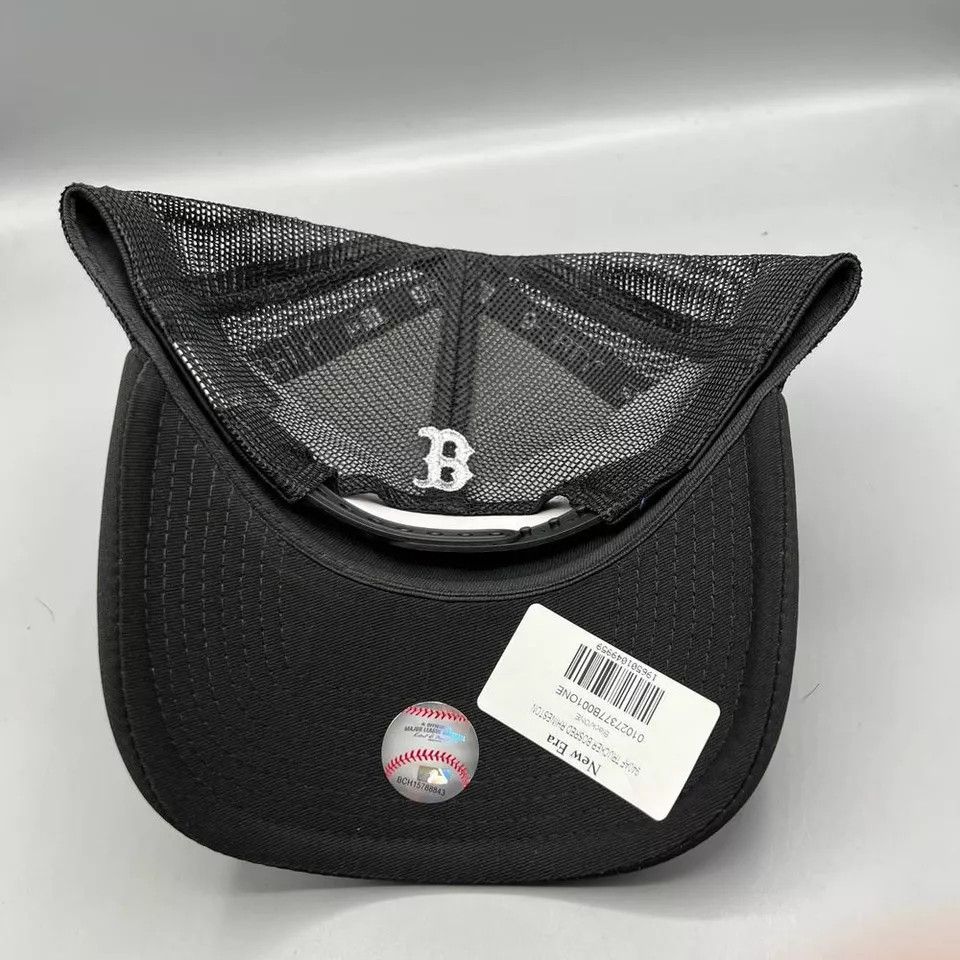 New Era Boston Red Sox Trucker Hat Men 9Forty New Era Snap Back Cap Size ONE SIZE - 5 Thumbnail