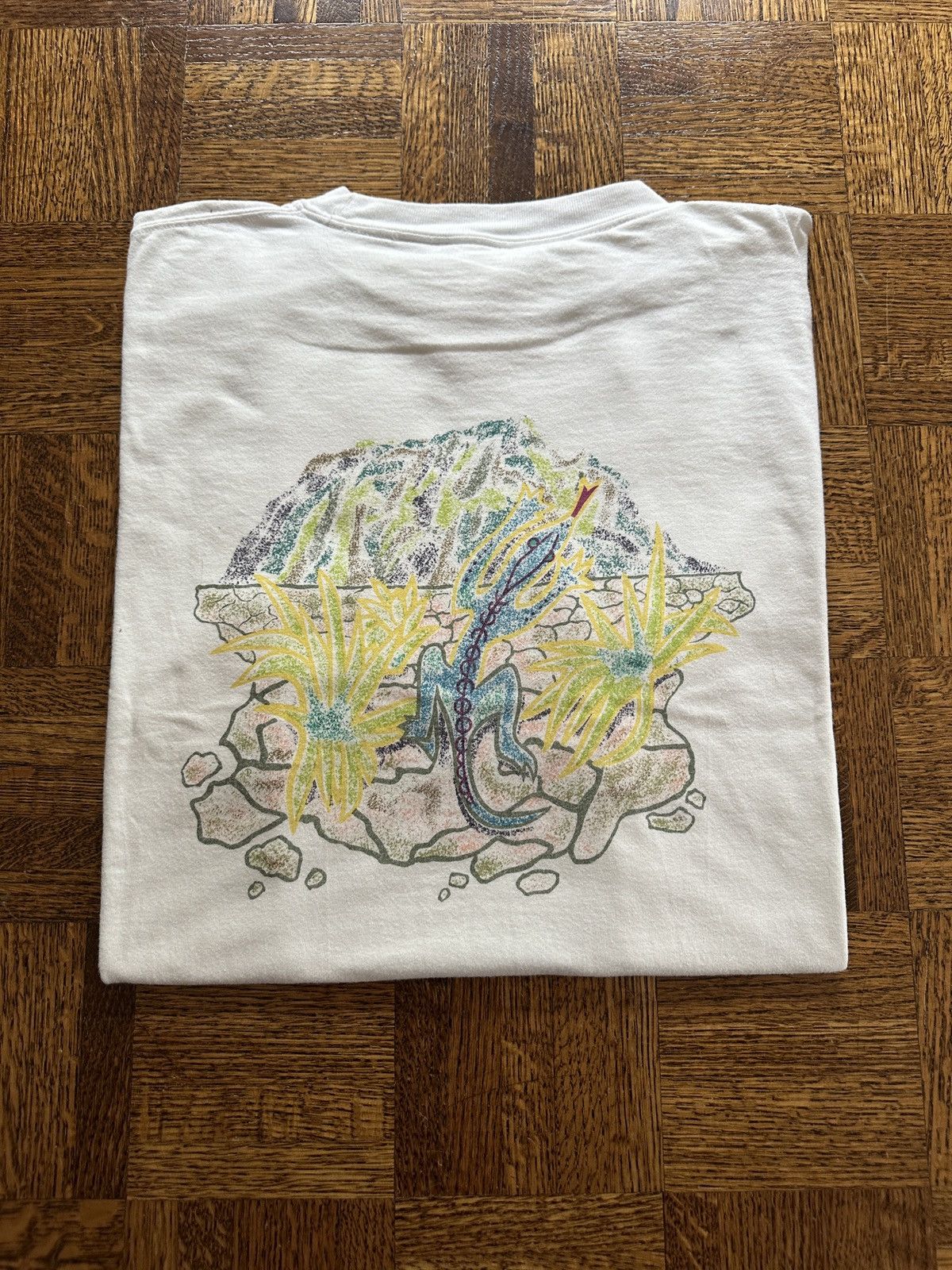 Vintage Vintage 90s Lizard Art Graphic Tee Size US XL / EU 56 / 4 - 1 Thumbnail