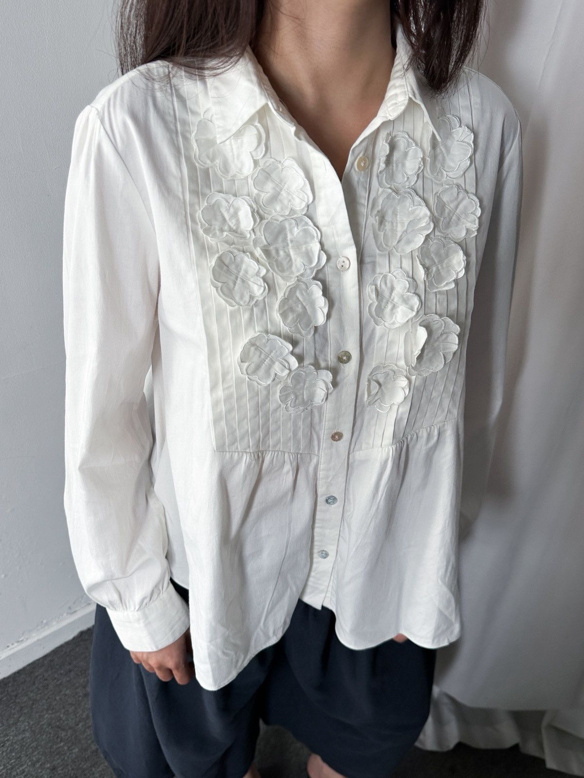 Comme des Garcons CDG VIBE - Japanese Design - Jupiter Floral Appliqué Blouse Size M / US 6-8 / IT 42-44 - 4 Thumbnail