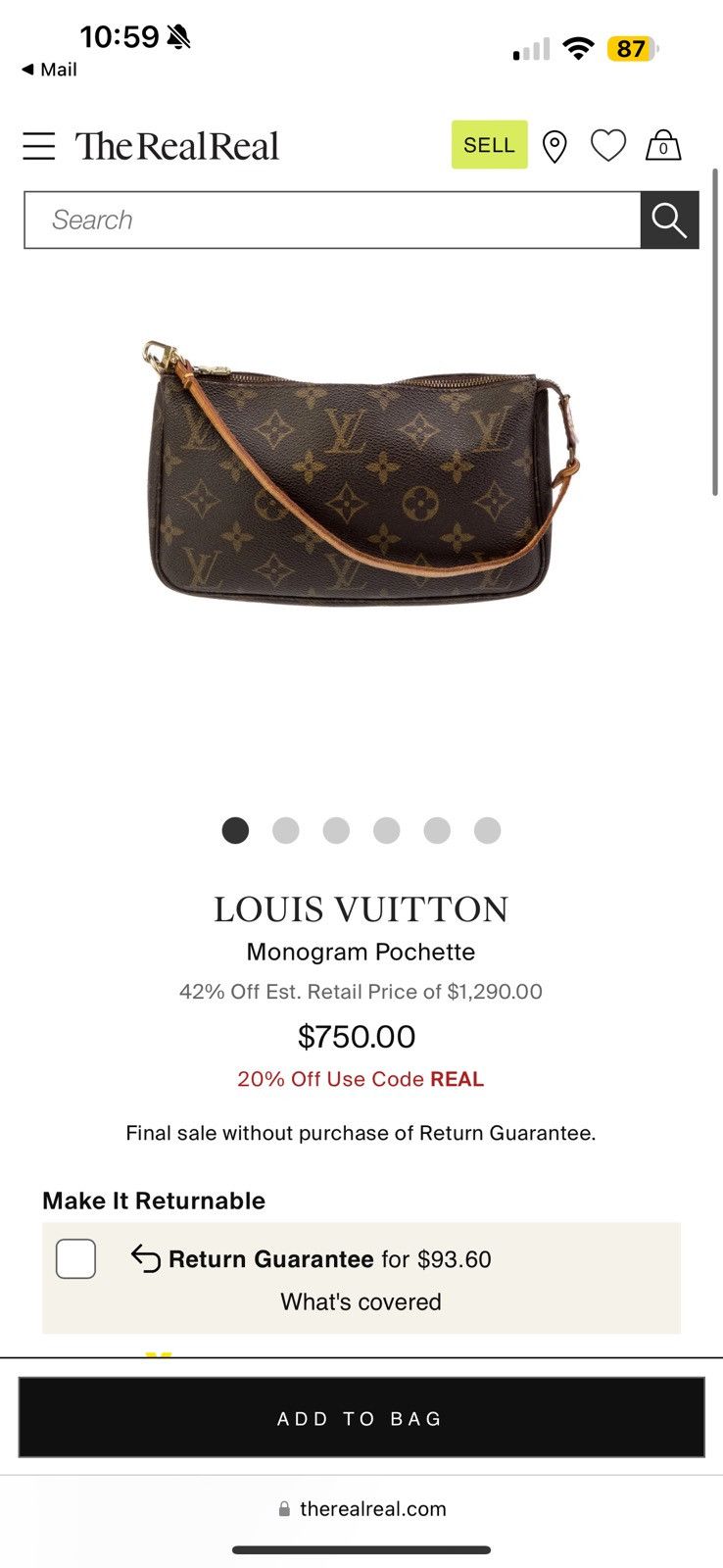 Louis Vuitton Louis Vuitton Monogram Pochette Size ONE SIZE - 8 Thumbnail