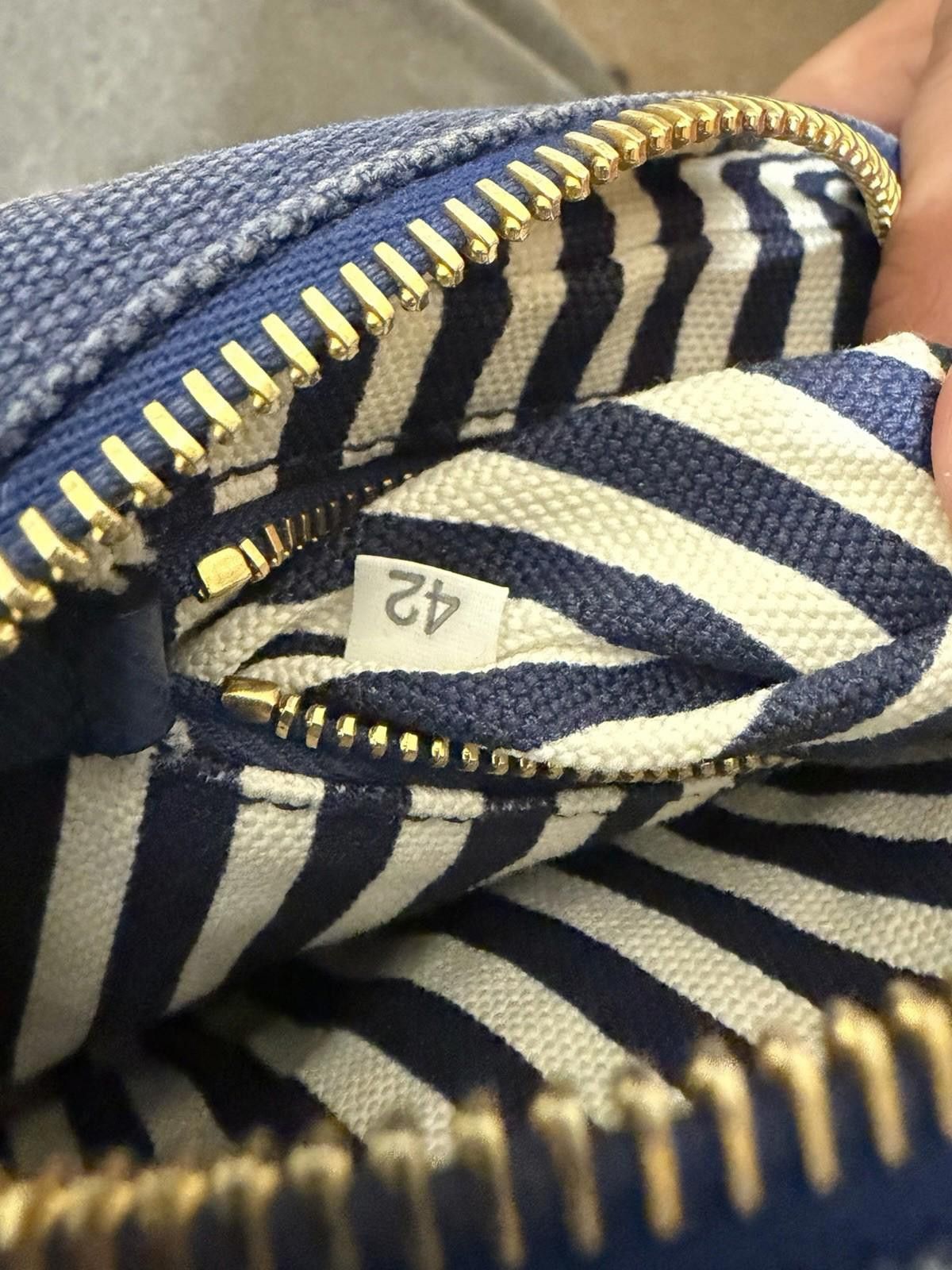 Prada Prada Canapa Dark Blue Canvas Rope Logo Clutch Pouch Bag Size ONE SIZE - 11 Thumbnail