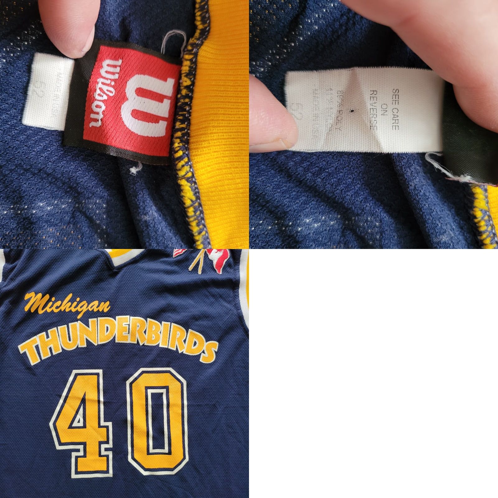 Vintage VINTAGE Michigan Thunderbirds Basketball Jersey #40 XL Navy Size US XL / EU 56 / 4 - 8 Thumbnail