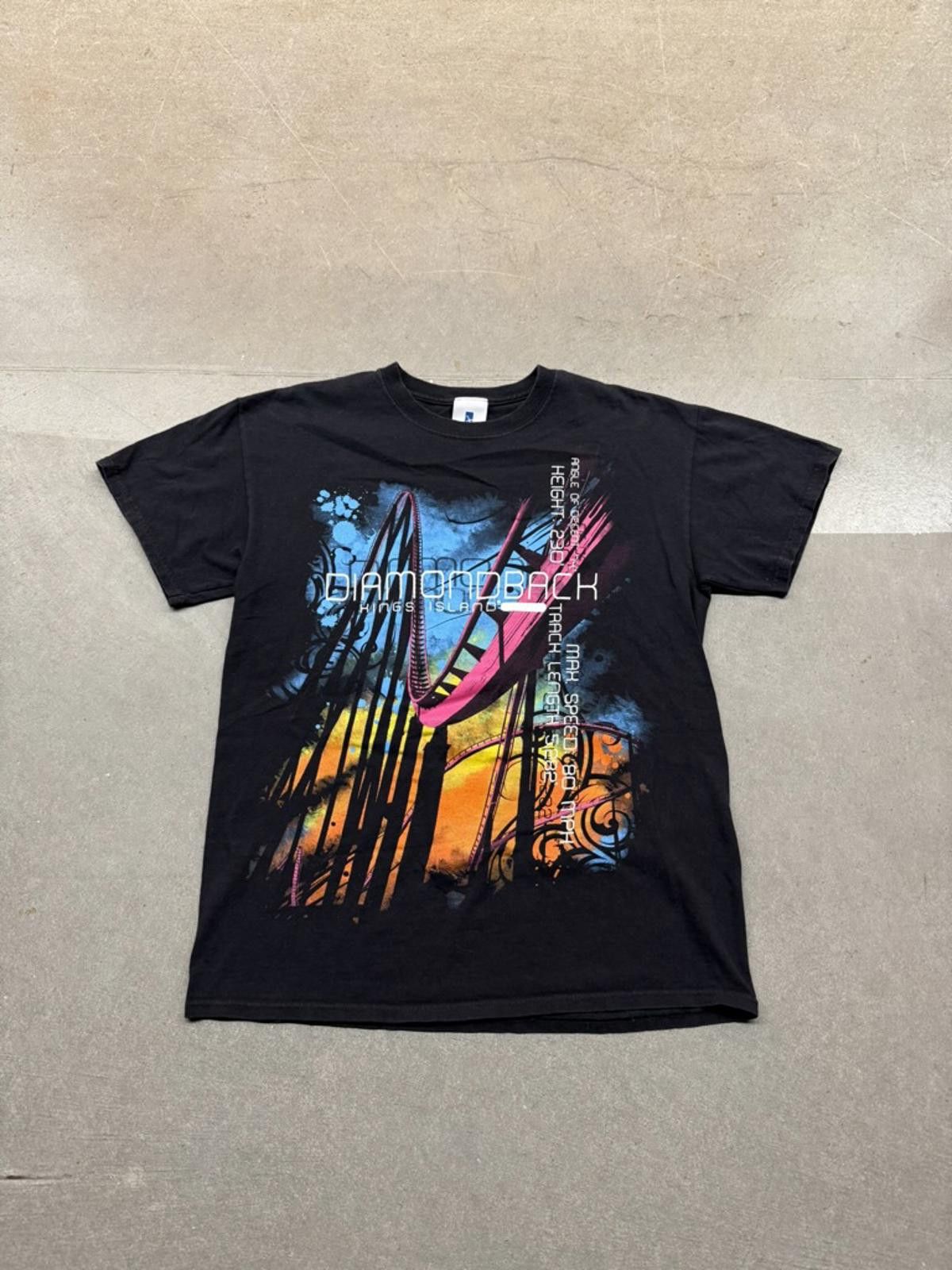 Anvil Y2K Cedar Fair Diamondback Graphic Promo T-Shirt Size US M / EU 48-50 / 2 - 2 Thumbnail
