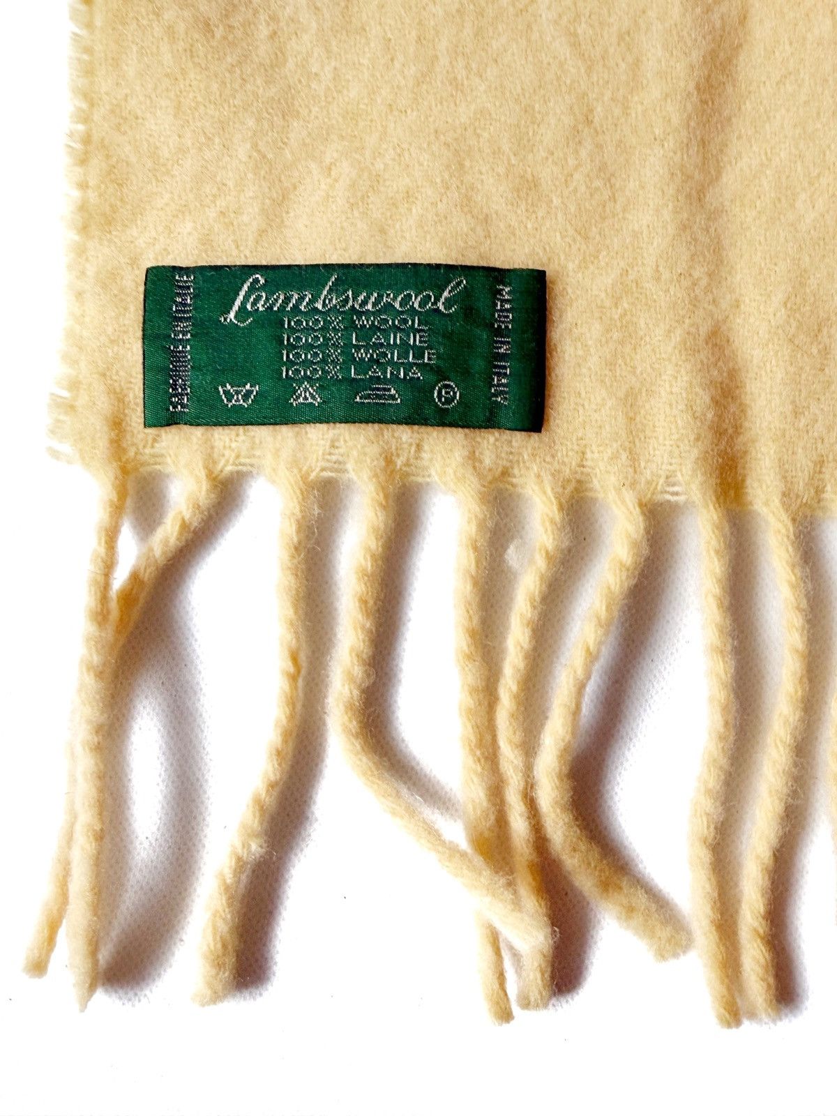 Lanvin Lanvin Classic Plain Wool Vintage Yellow Scarf Small Logo Size ONE SIZE - 6 Thumbnail