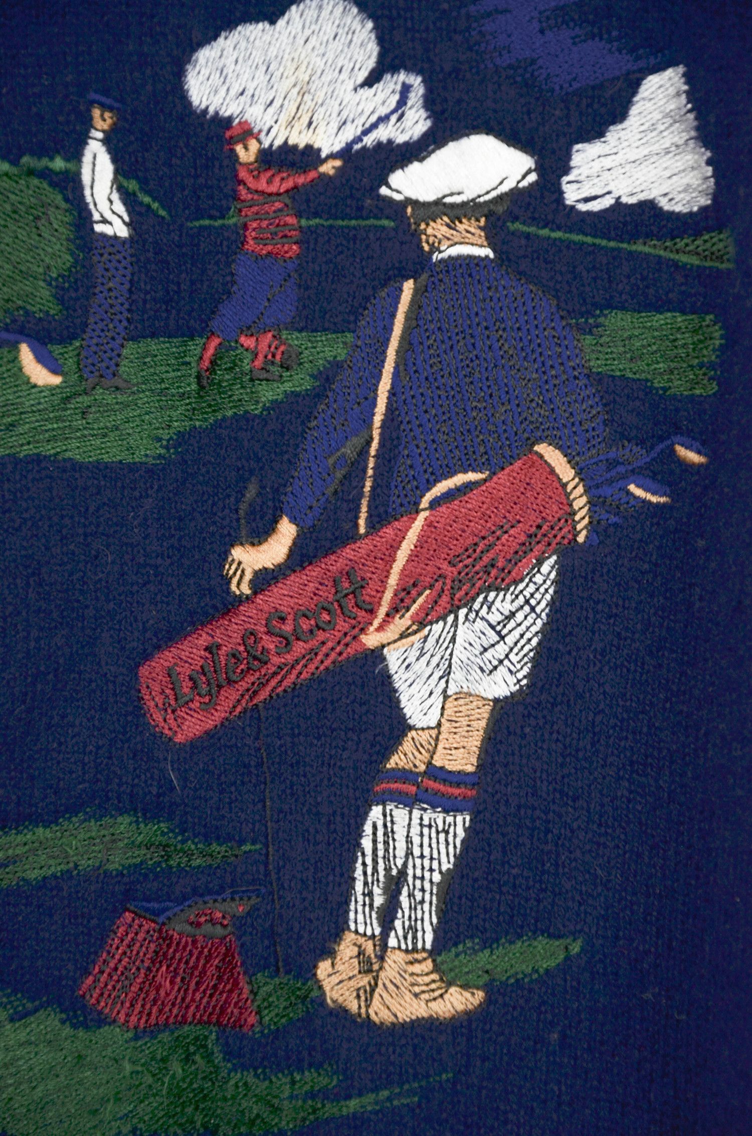 Lyle & Scott × Vintage LYLE & SCOTT Club Wool Golf Embroidered Vintage Sweater - XL Size US XL / EU 56 / 4 - 4 Thumbnail