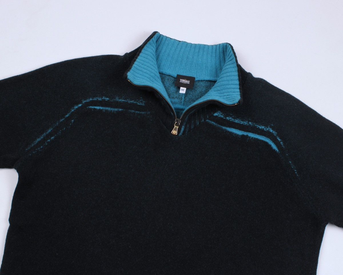 Versace Jeans Couture × Vintage VERSACE Jeans Couture Vintage Half Zip Wool Sweater Size US M / EU 48-50 / 2 - 7 Thumbnail