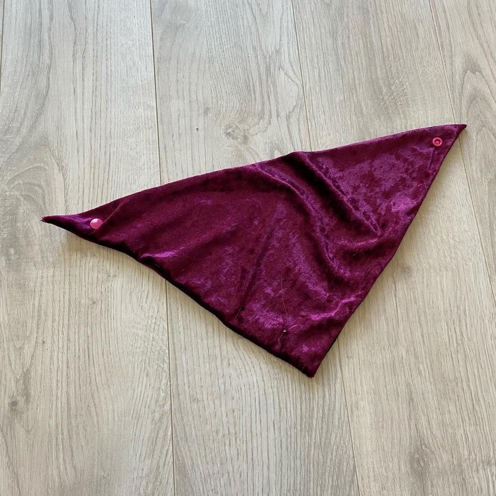 Designer Paw Heaven Co Burgundy Velvet Dog Bandana Size ONE SIZE - 5 Thumbnail