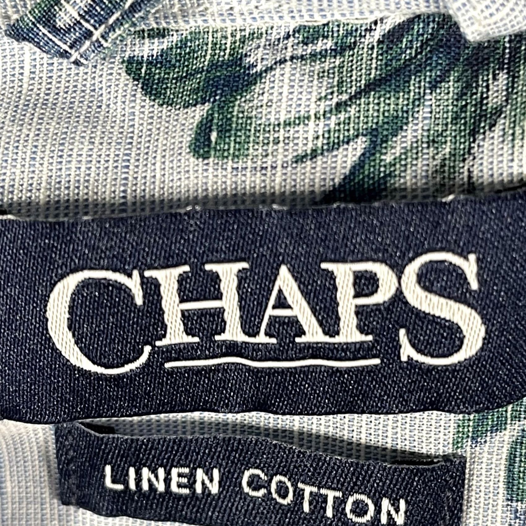 Chaps Chaps Shirt Mens 2XL Hawaiian Floral Linen Short Sleeve Button Up Tropical Shirt Mens Coastal 90s Hue? Size US XXL / EU 58 / 5 - 4 Thumbnail