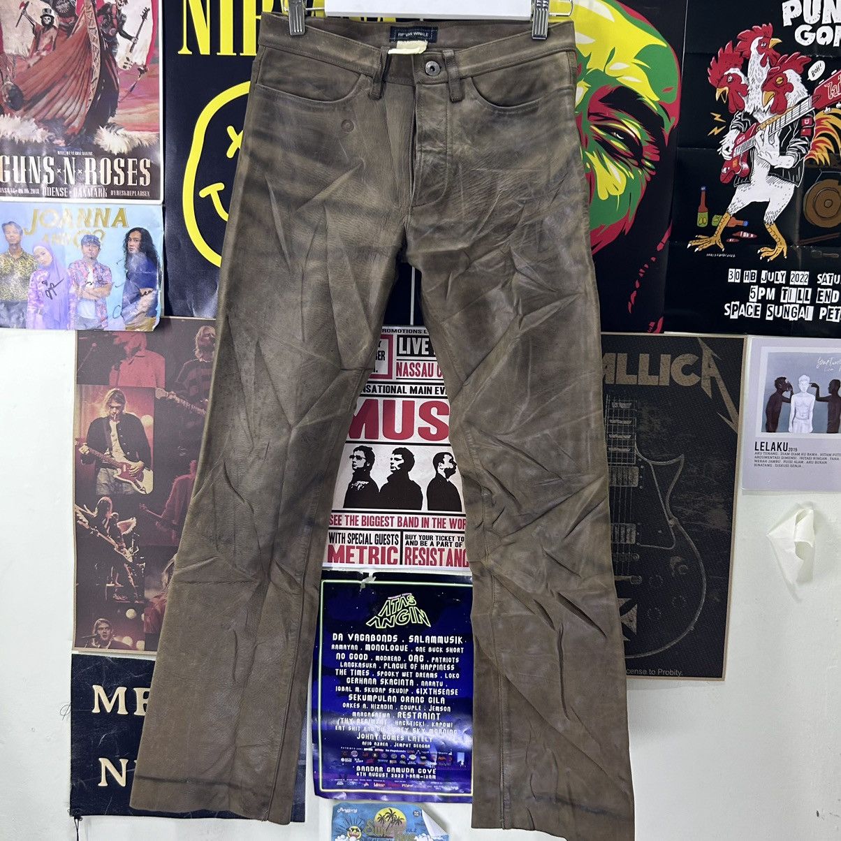 Genuine Leather Vintage Rip Van Winkle Flare Leather Pant Size US 28 / EU 44 - 1 Thumbnail