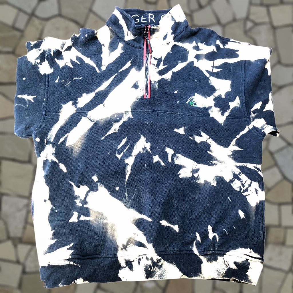 Tommy Hilfiger VINTAGE Tommy Hilfiger 1/4 Zip Pullover Tie Dye Blue Mens XL 90s Size US XL / EU 56 / 4 - 1 Thumbnail