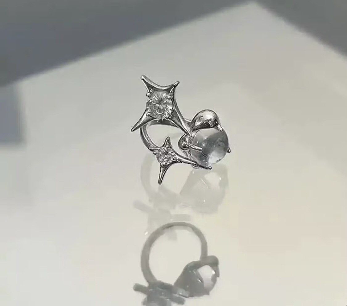 Jewelry Zircon Star Irregular Moonstone Ring Size ONE SIZE - 3 Thumbnail