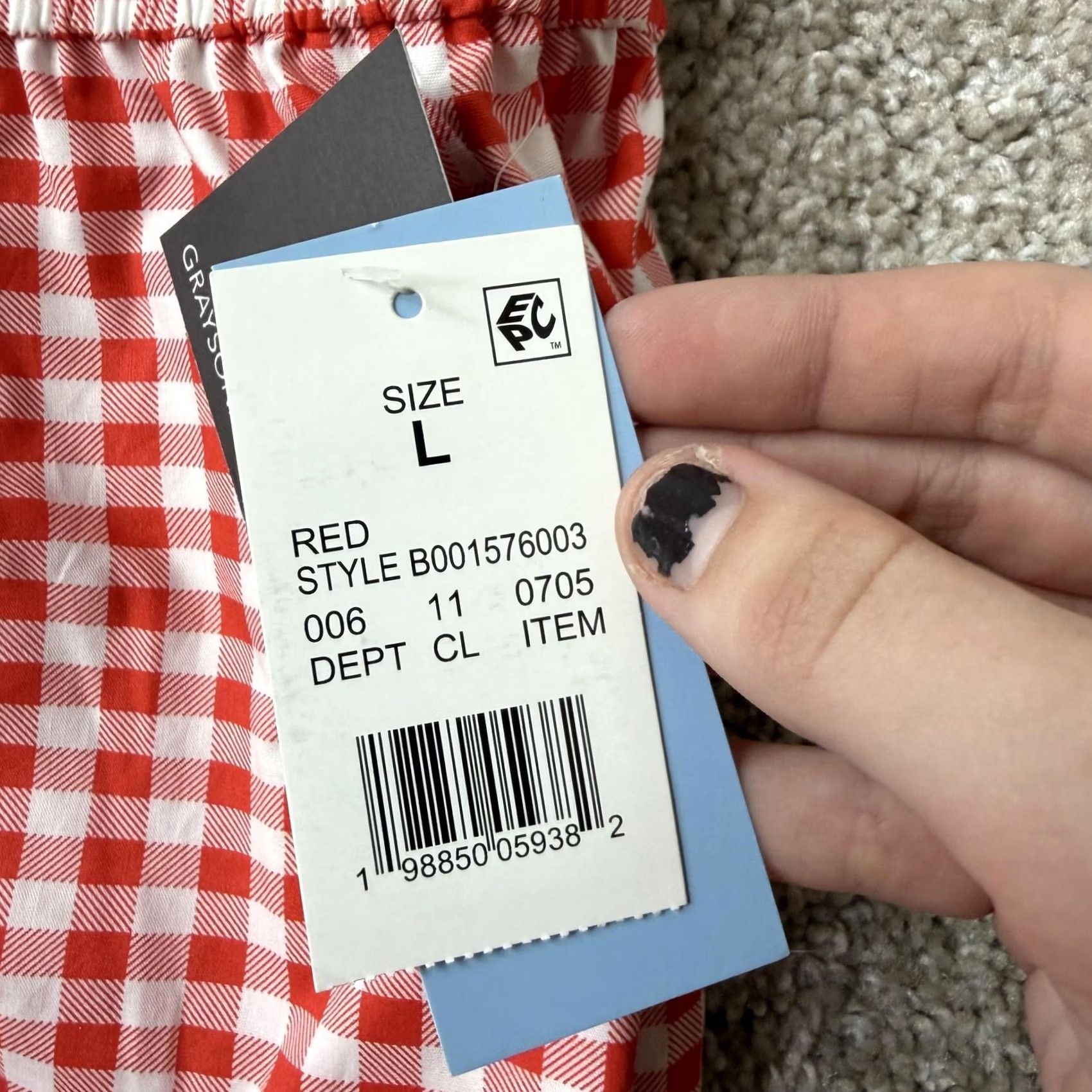 Vintage Grayson Threads Pants Womens L Red Pajama Check Cotton Button Sleepwear Size 36" / US 14 / IT 50 - 2 Thumbnail