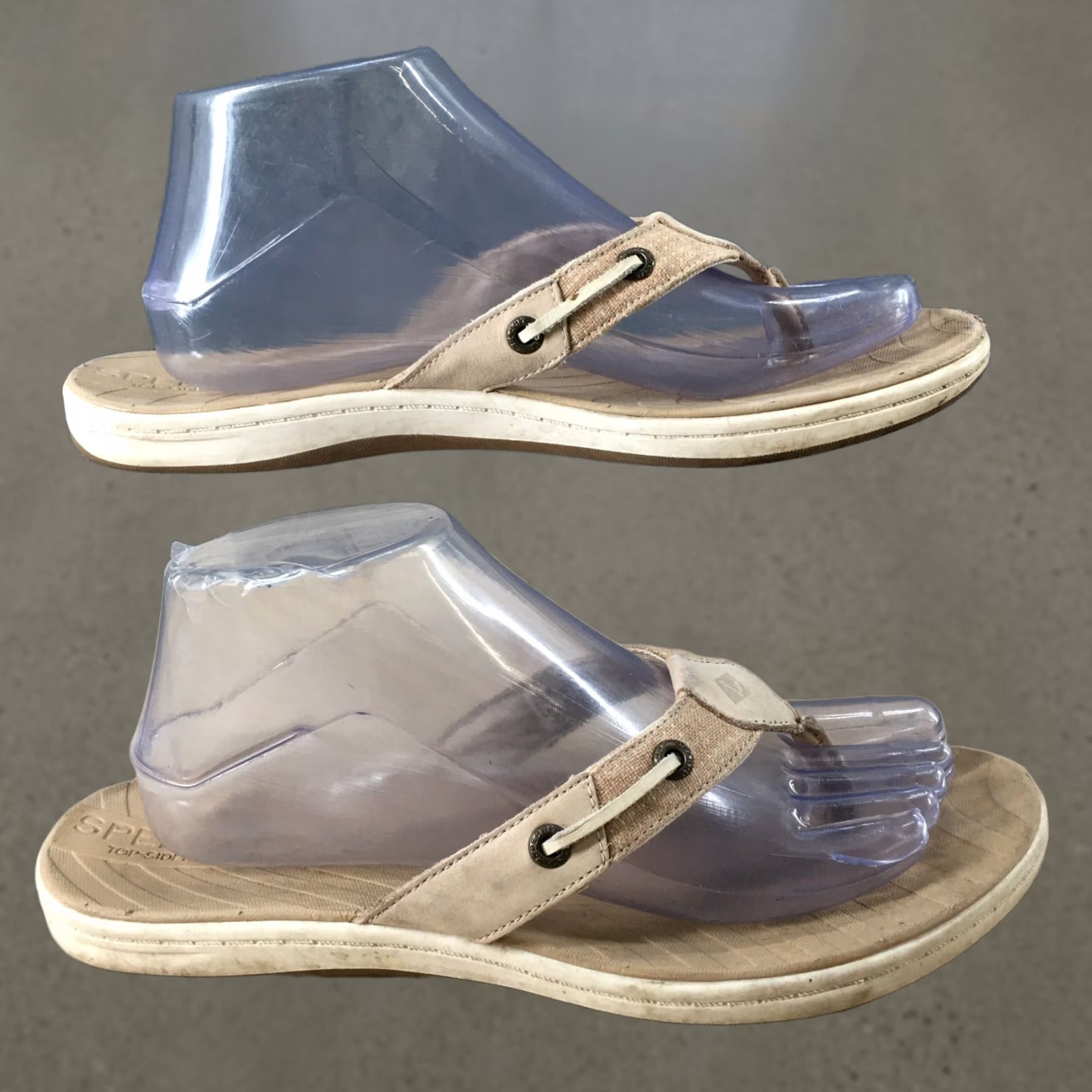 Sperry Sperry Womens Sandals Flip Flops Thong Flats Beige US 9 Seabrook STS85887 Size M / US 6-8 / IT 42-44 - 1 Thumbnail