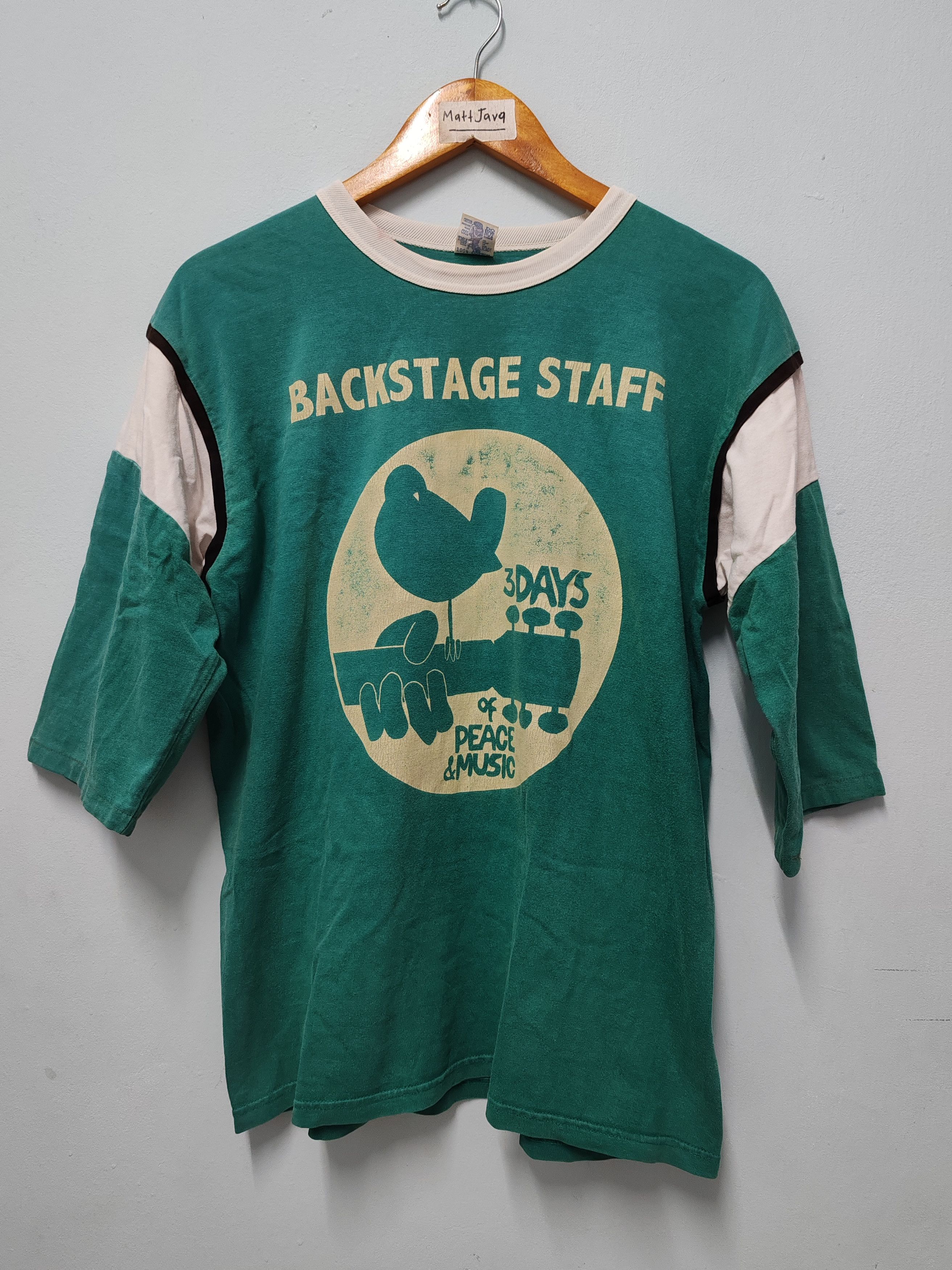 Band Tees Vintage Rare Woodstock Backstage Staff Tee Morrissey Bjork Size US M / EU 48-50 / 2 - 1 Thumbnail