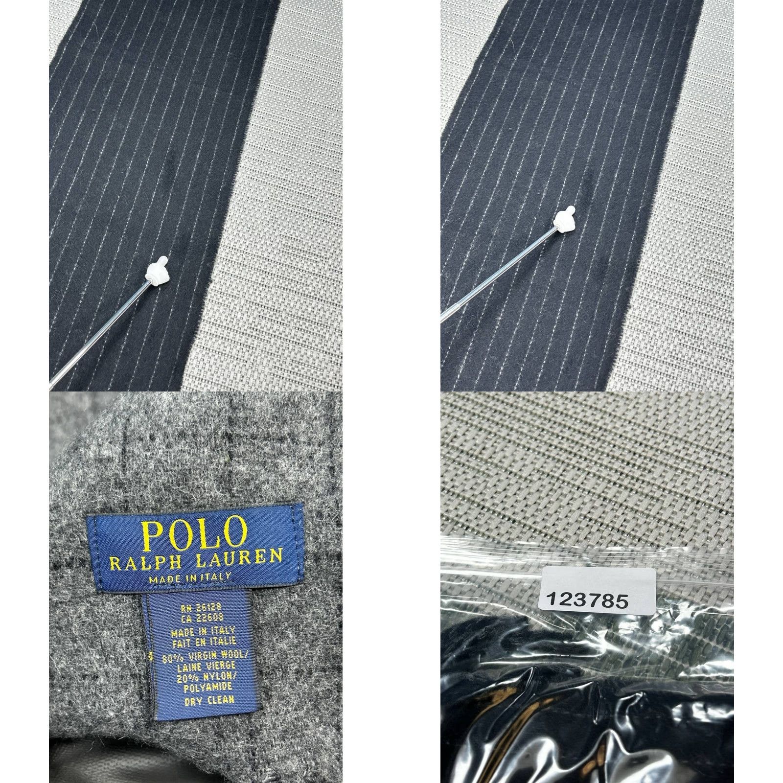 Polo Ralph Lauren Polo Ralph Lauren Scarf Men Wool Neck Warmer Navy Gray Chalk Stripe OS Fringe Winter Outdoor Gift Size US M / EU 48-50 / 2 - 8 Thumbnail