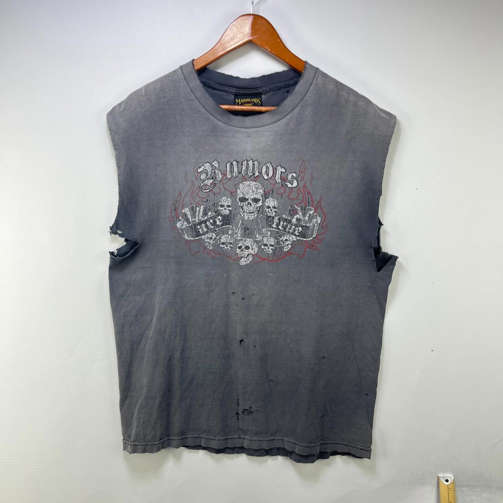 Vintage Vintage 90s Sun Faded Skull Choppers Flames Shirt XL Size US XL / EU 56 / 4 - 1 Thumbnail
