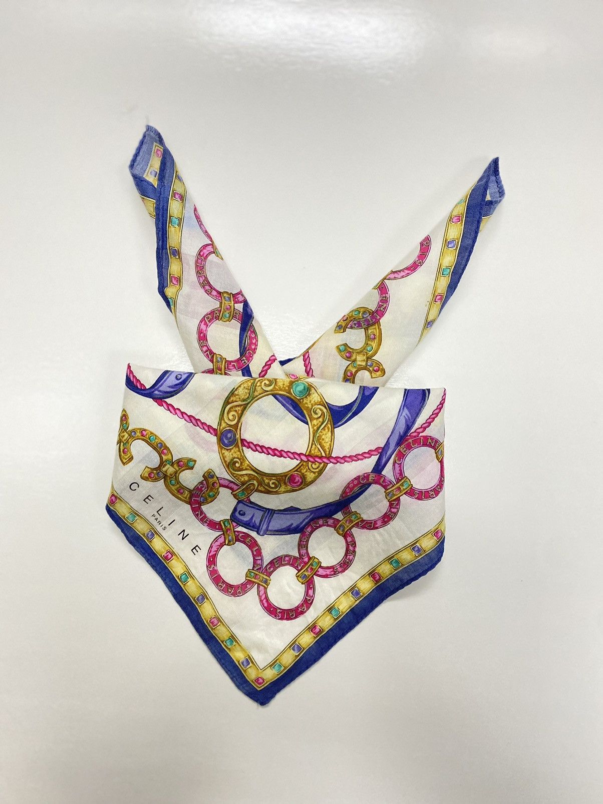 Celine × Designer × Japanese Brand Vintage Celine Paris Design Style Handkerchief/Bandana Size ONE SIZE - 1 Thumbnail