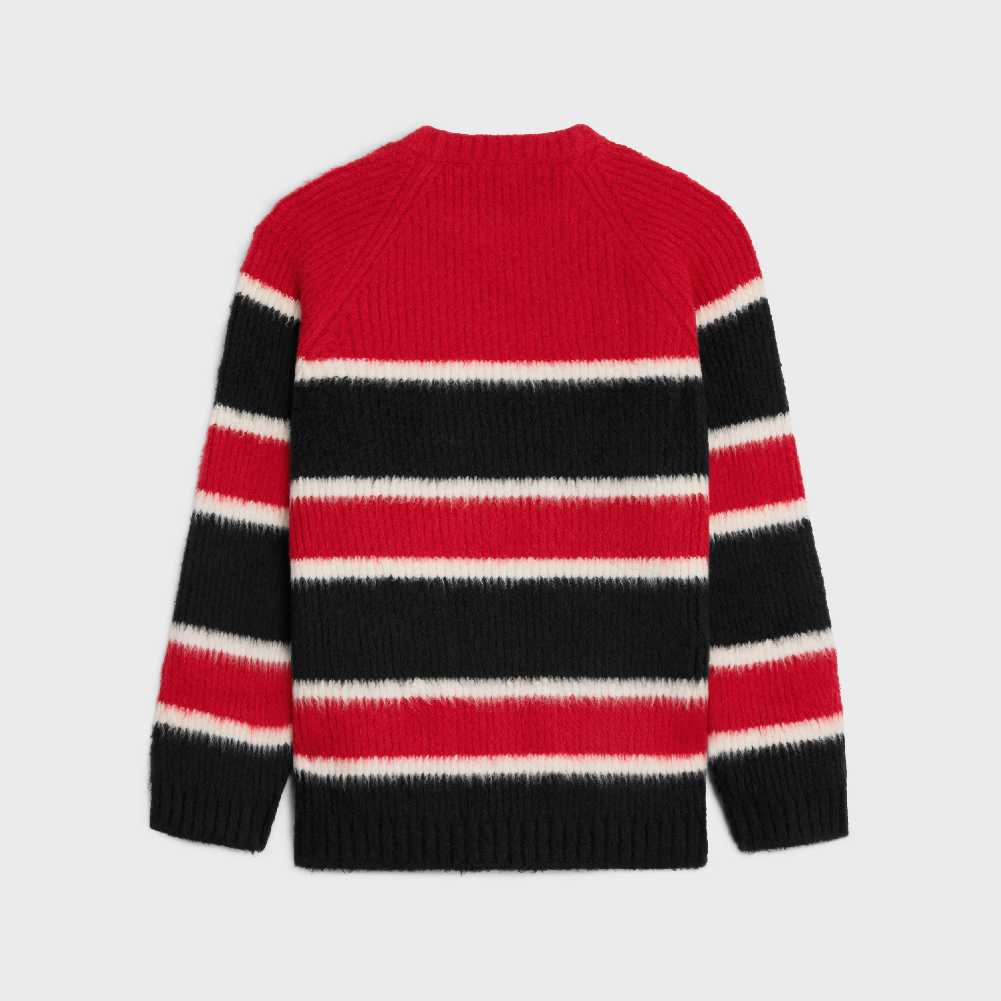Celine o1bcso1str0126 RY02H0ZQ Crewneck Sweater Black/Off White/Red Size US XL / EU 56 / 4 - 2 Thumbnail