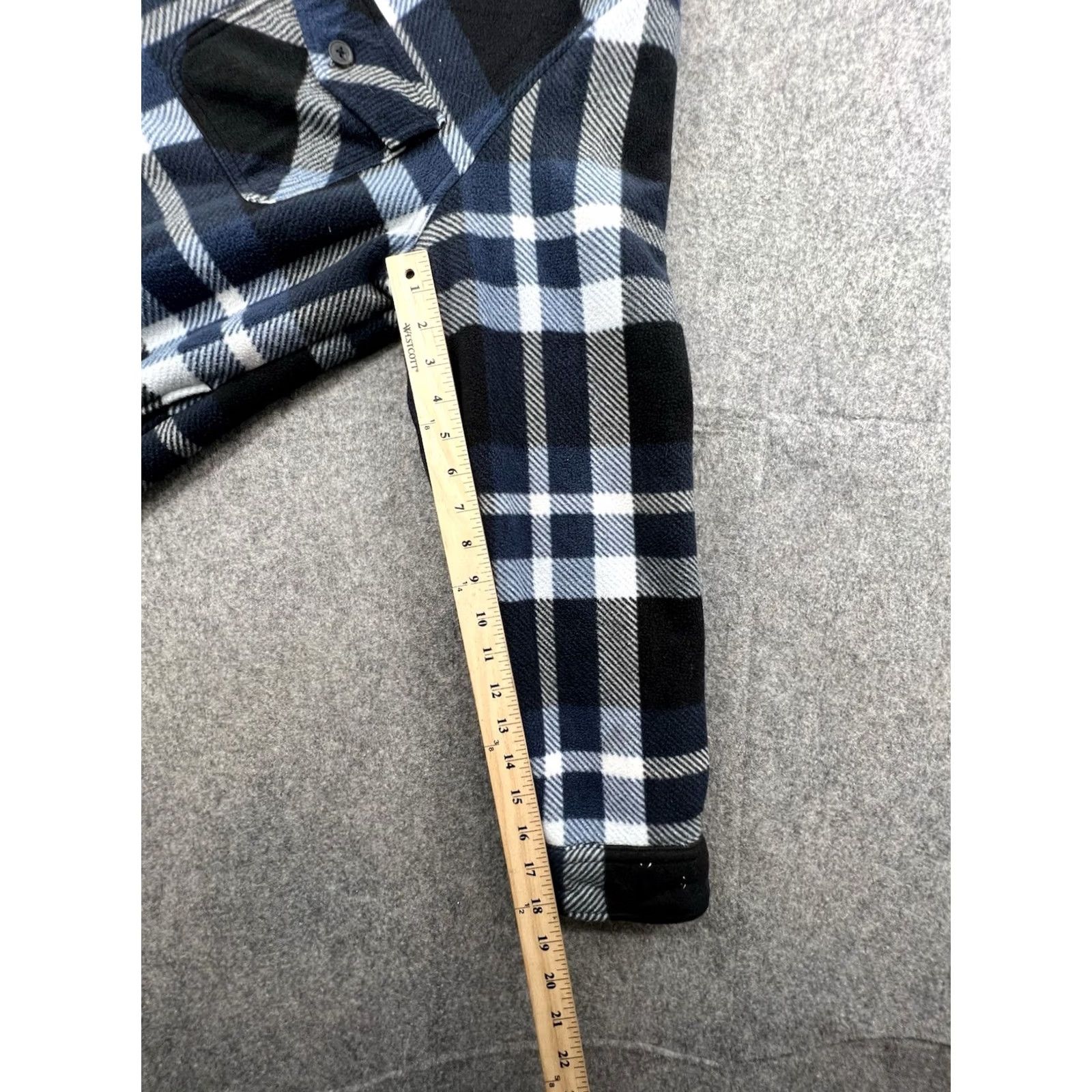 Vintage Freedom Foundry Men’s Blue Plaid Sherpa Lined Button Up Fleece Jacket XL Size Blue Plaid Sherpa Lined Jacket Mens Size US XL / EU 56 / 4 - 4 Thumbnail