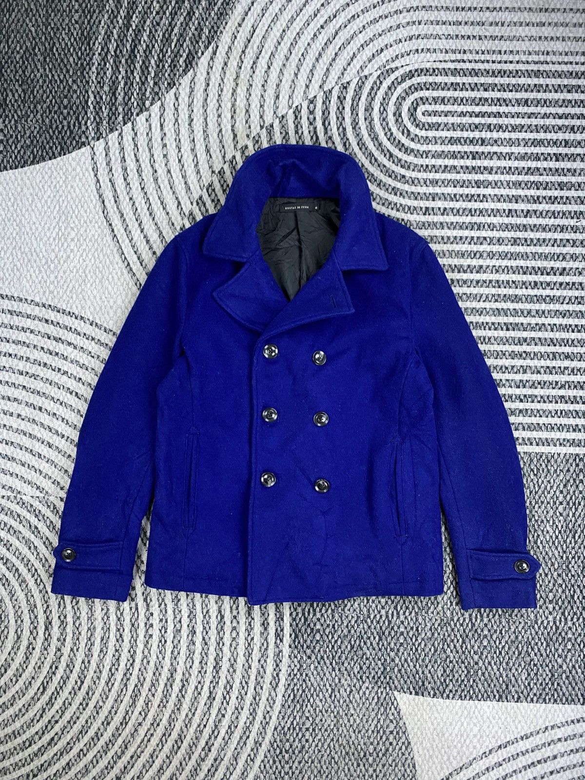 GOSTAR DE FUGA Vtg Gostar De Fuga Double Breasted Blue Wool Coat Jacket Size US M / EU 48-50 / 2 - 5 Thumbnail
