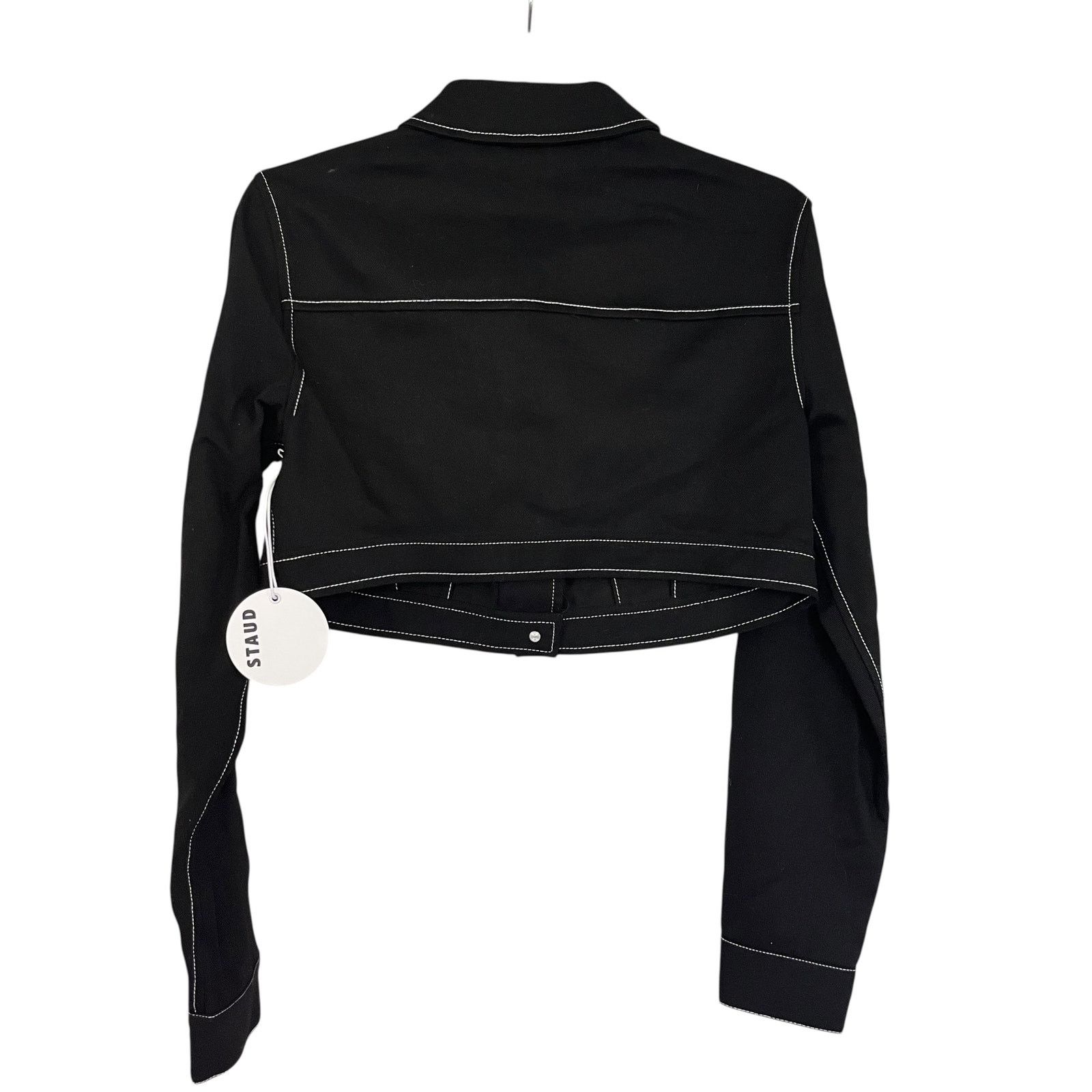 Staud STAUD Truckee Black Cropped Denim Trucker Jacket Size S / US 4 / IT 40 - 5 Thumbnail