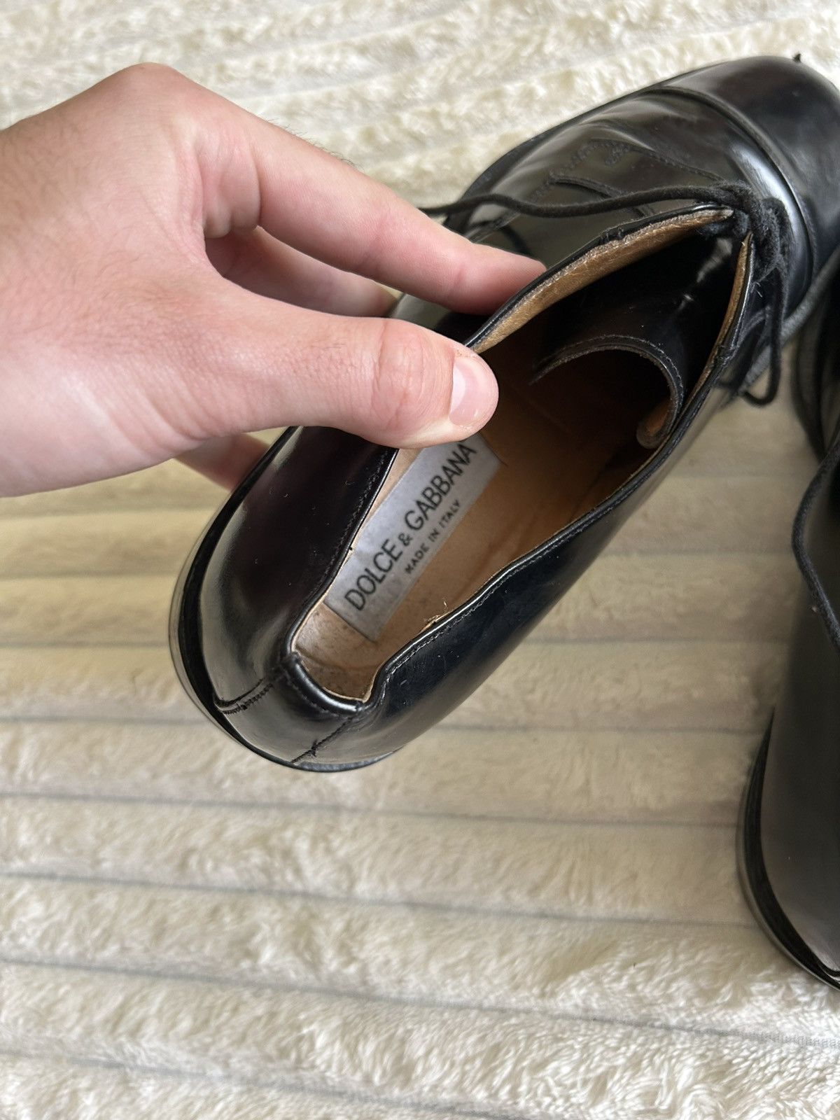 Dolce & Gabbana Dolce&Gabbana Black Leather Square Toe Lace-Up Oxfords US 7 Size US 7.5 / EU 40-41 - 11 Thumbnail