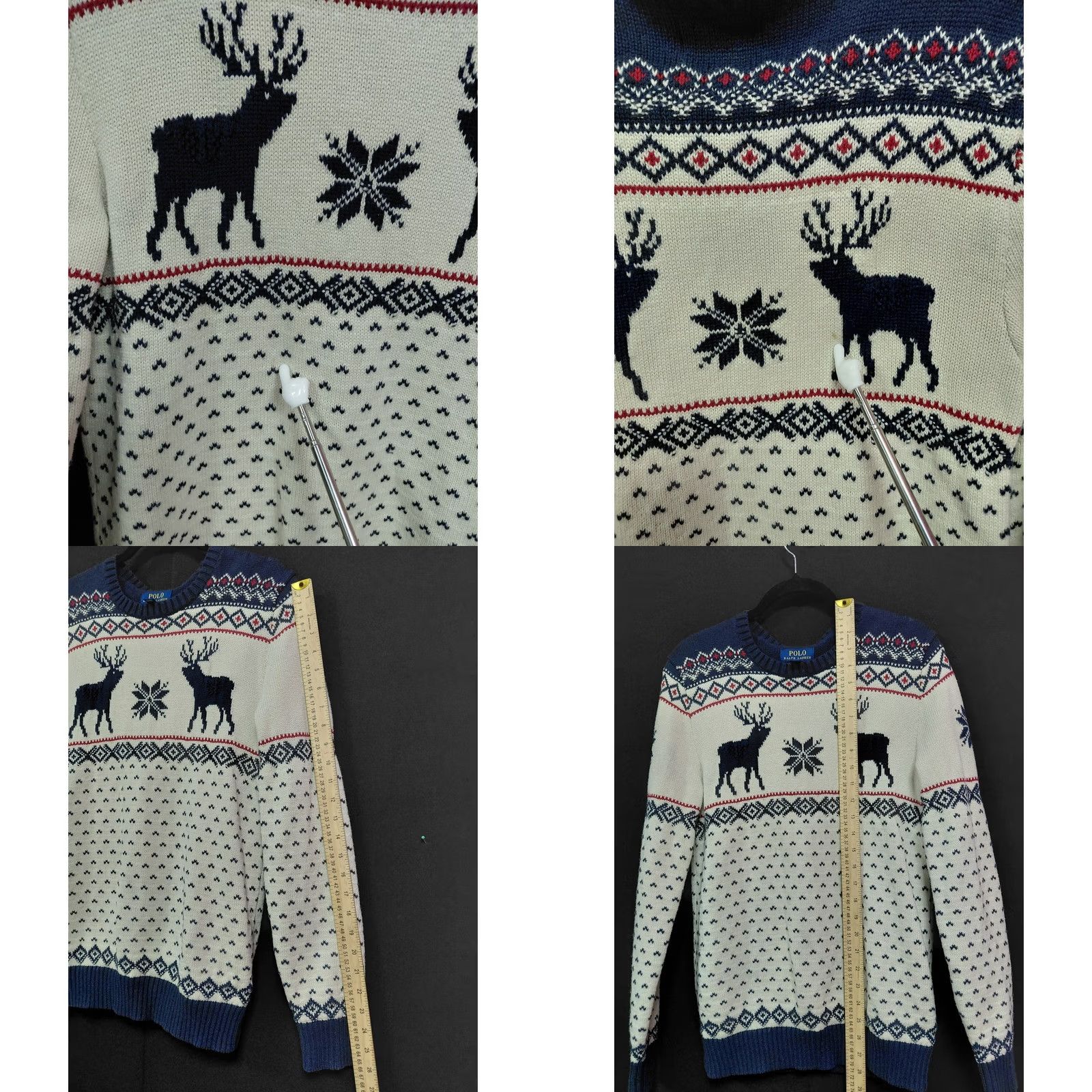 Polo Ralph Lauren Polo Ralph Lauren Reindeer Knit Sweater Blue Graphic Print Cotton,Wool Size XL Mens Pullover Crew NYLON? Size US XL / EU 56 / 4 - 8 Thumbnail