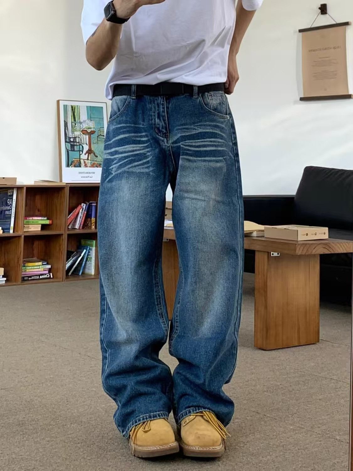 Japanese Brand × Jean Men's American street style washed jeans Size US 34 / EU 50 - 1 Thumbnail