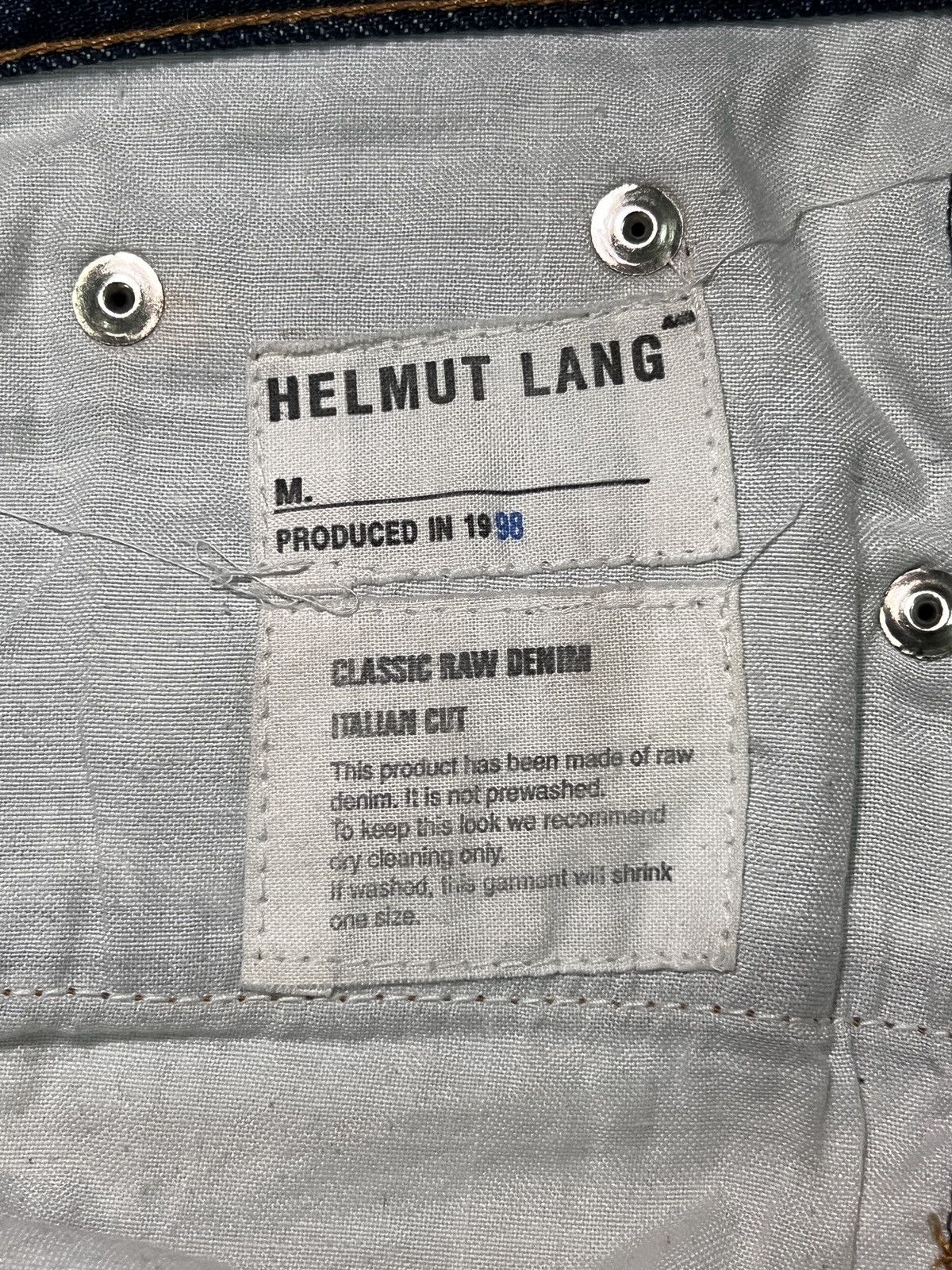 Helmut Lang Helmut Lang 1998 “Italian Cut” Straight Leg Raw Denim Jeans Size US 26 / EU 42 - 16 Thumbnail