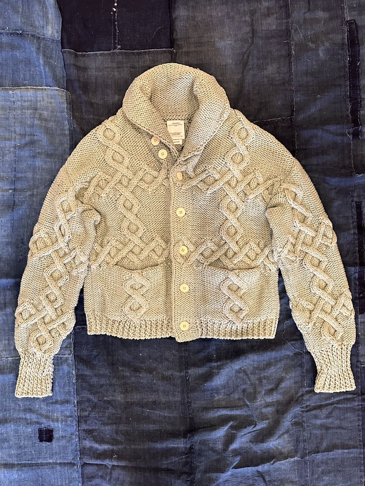 image of Visvim Cowichan Sb Hand-Knit in Light Green, Men's (Size XL)