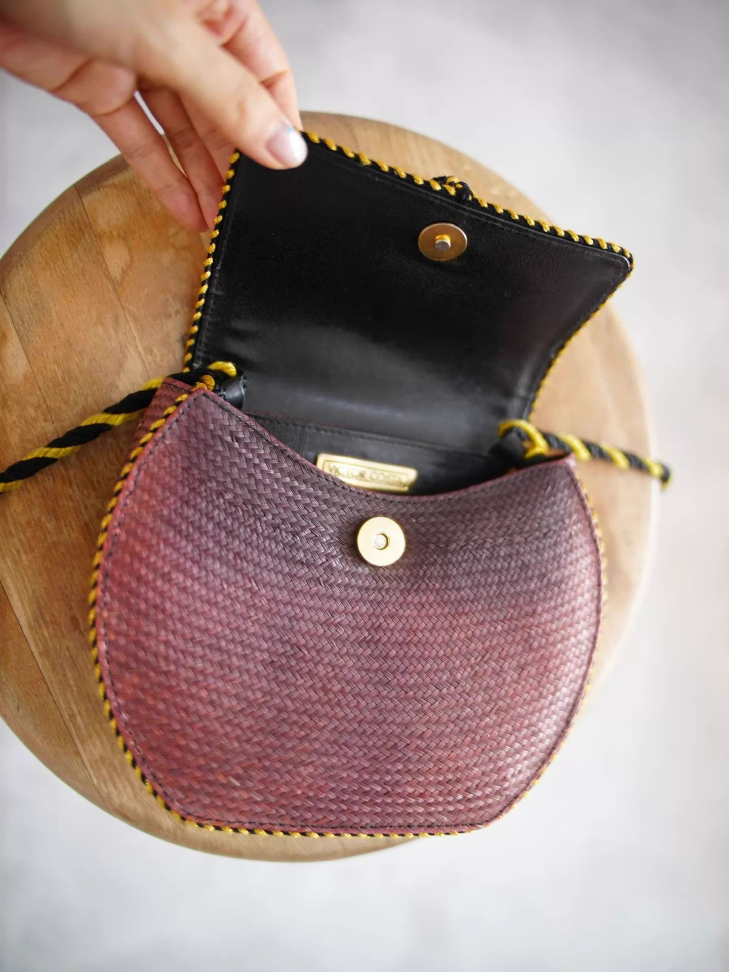 Other Vintage Purple Woven Rattan Tassel Knot Bag YSL-Style Size ONE SIZE - 7 Thumbnail