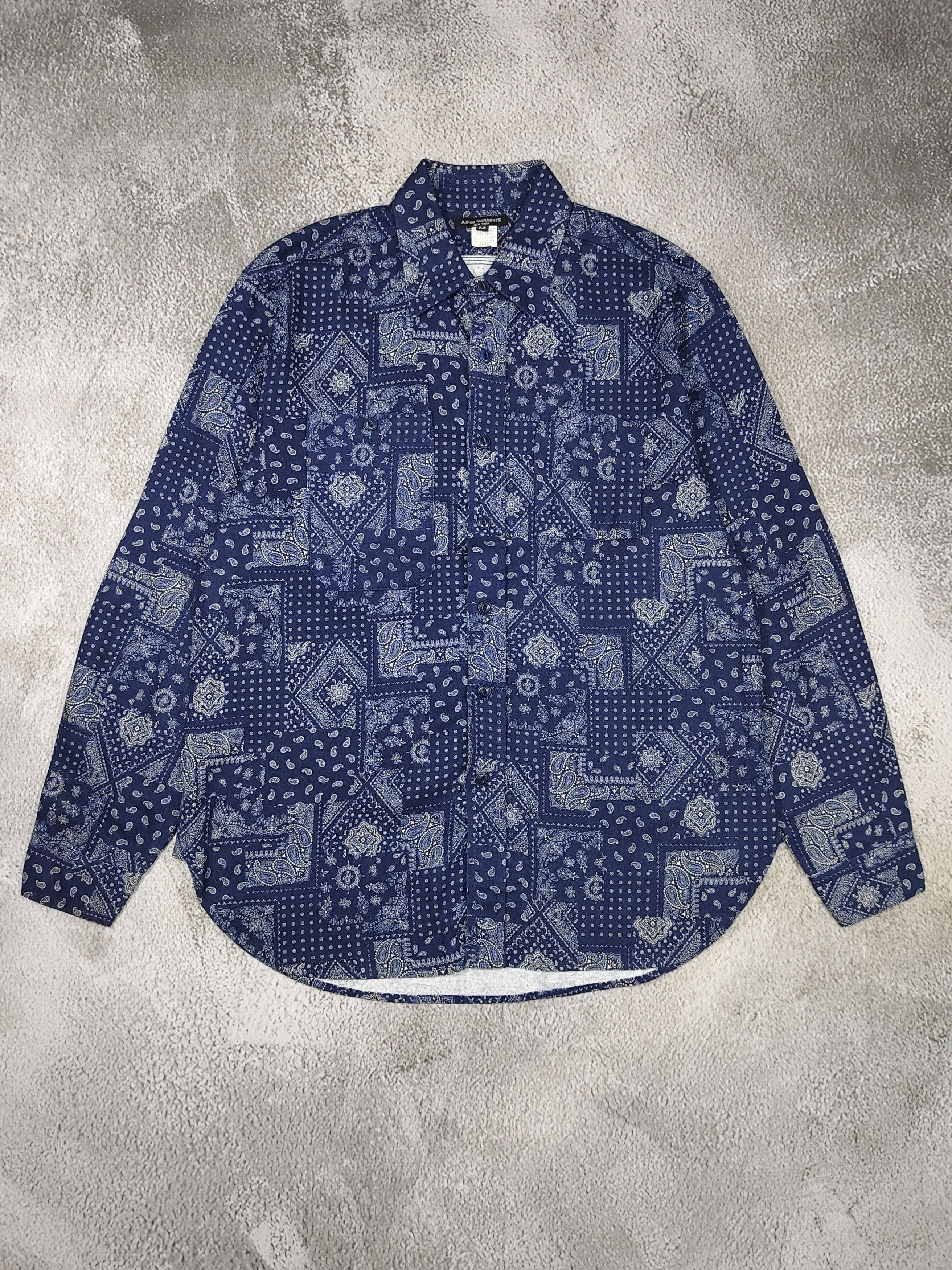Aspesi A.Blue Garments- Bandana Patchwork Paisley AOP Flannel Shirt Size US L / EU 52-54 / 3 - 1 Thumbnail