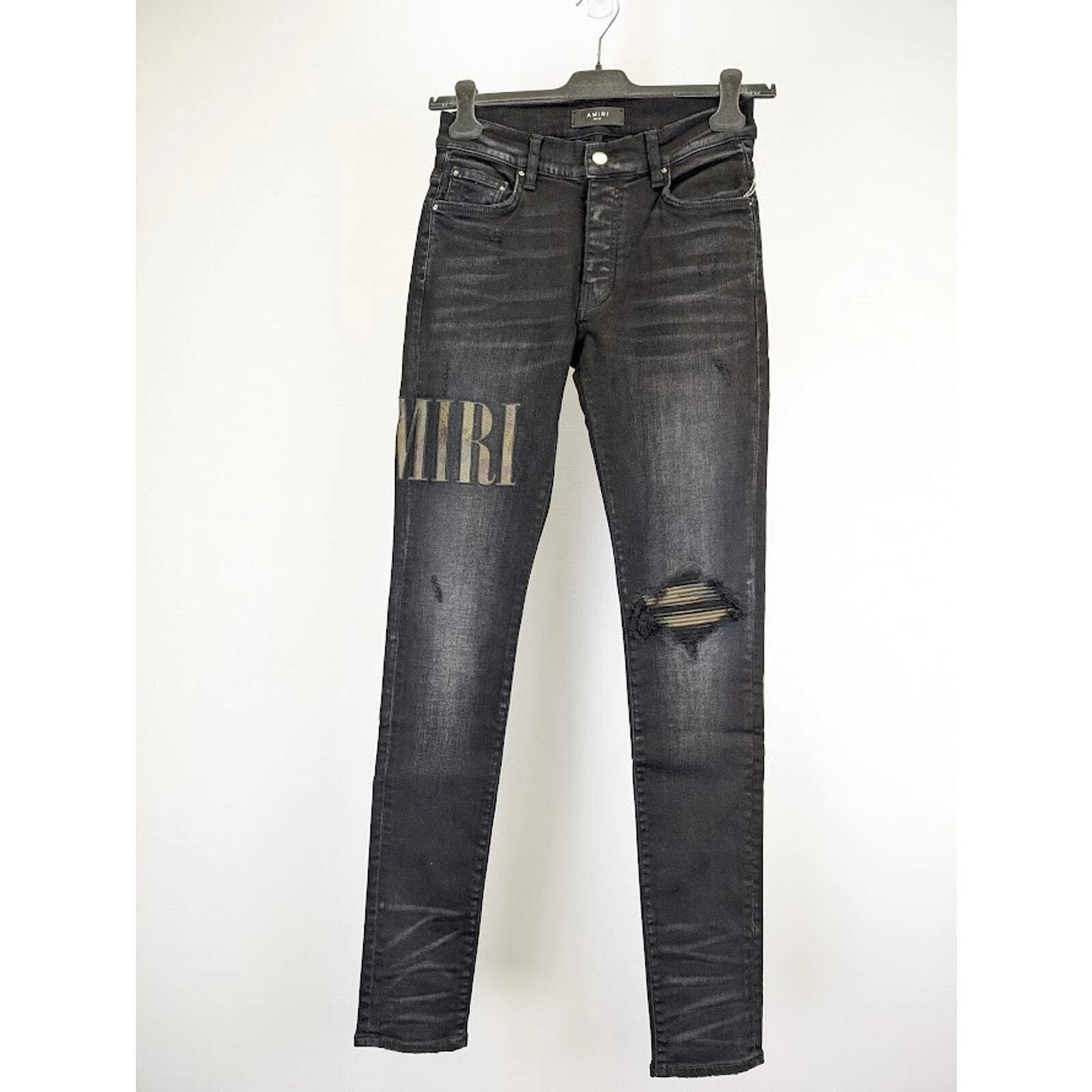 Amiri o1rshd1 Q:2 / Core Applique Jean in Aged Black Size US 33 - 1 Thumbnail