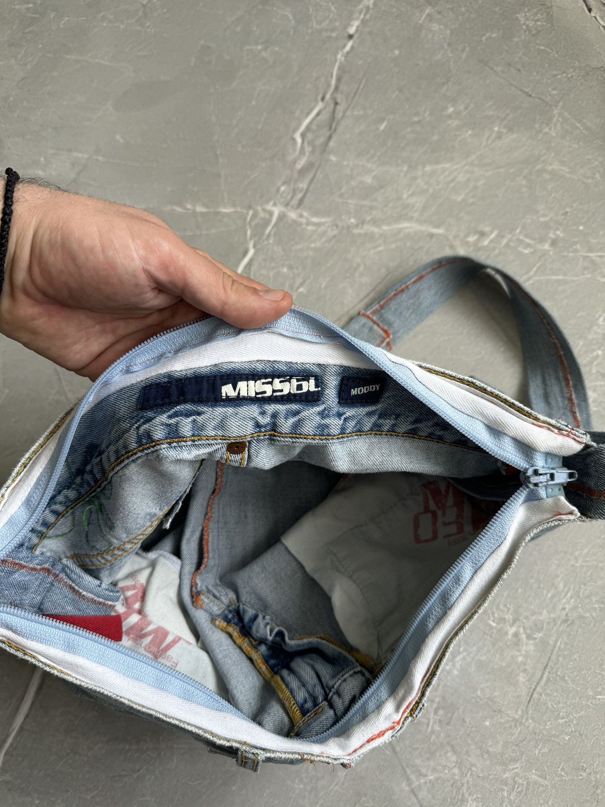 Miss Sixty Vintage y2k Miss Sixty Denim Shoulder Bag Upcycple Rework Size ONE SIZE - 13 Thumbnail
