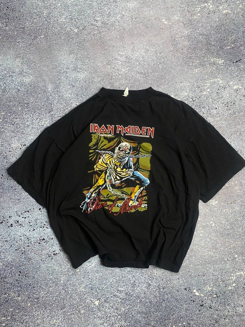Rare Punk Vintage Iron Maiden Piece of Mind Black T shirt