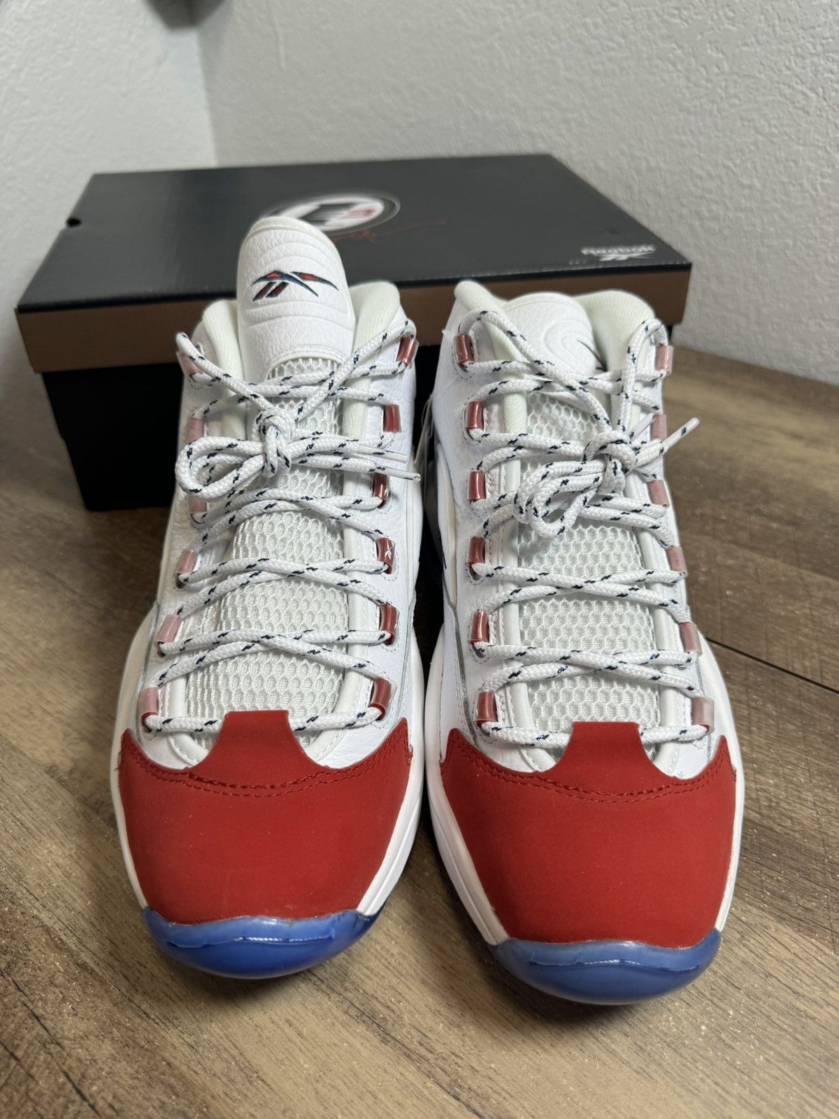 Reebok FY1018 Reebok Question White Red Mid Red Toe Size 10.5 Men’s Size US 10.5 / EU 43-44 - 3 Thumbnail