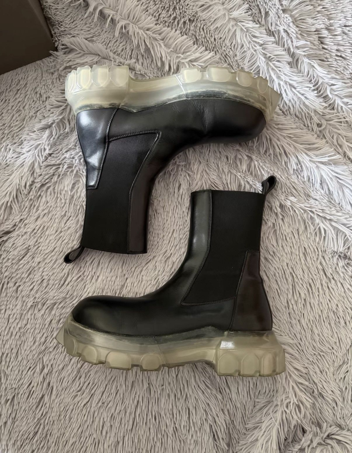 Rick Owens Rick Owens transparent crystal sole suede platform boots Size US 8.5 / EU 41-42 - 1 Thumbnail